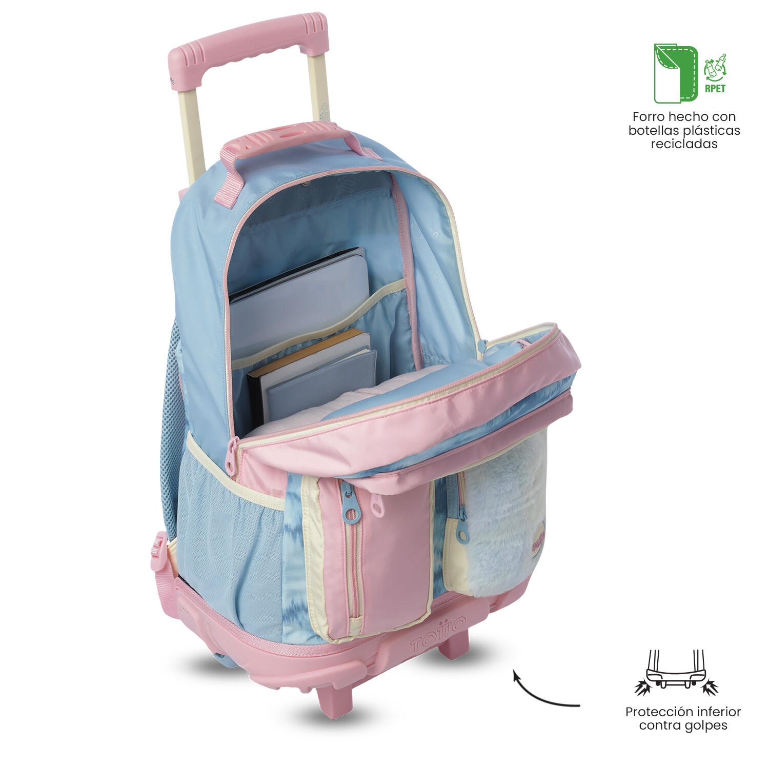 Totto Mochila infantil ruedas Bloum L Bloum Blue Poliéster 29.5 x 41.5 x 19 cm 5/5
