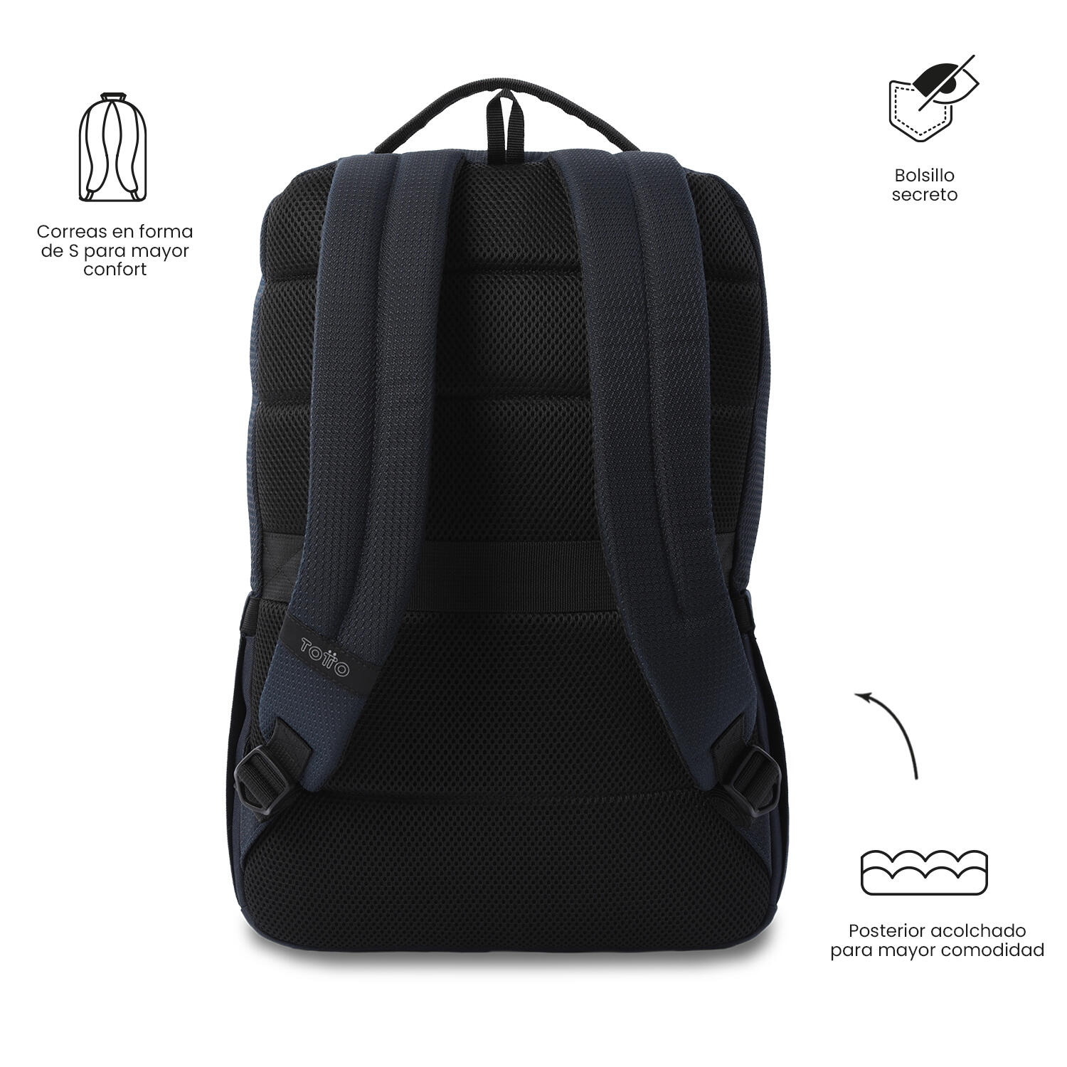 Totto Mochila ejecutiva Drift Salute/Negro Poliéster 32 x 45 x 14 cm 4/5