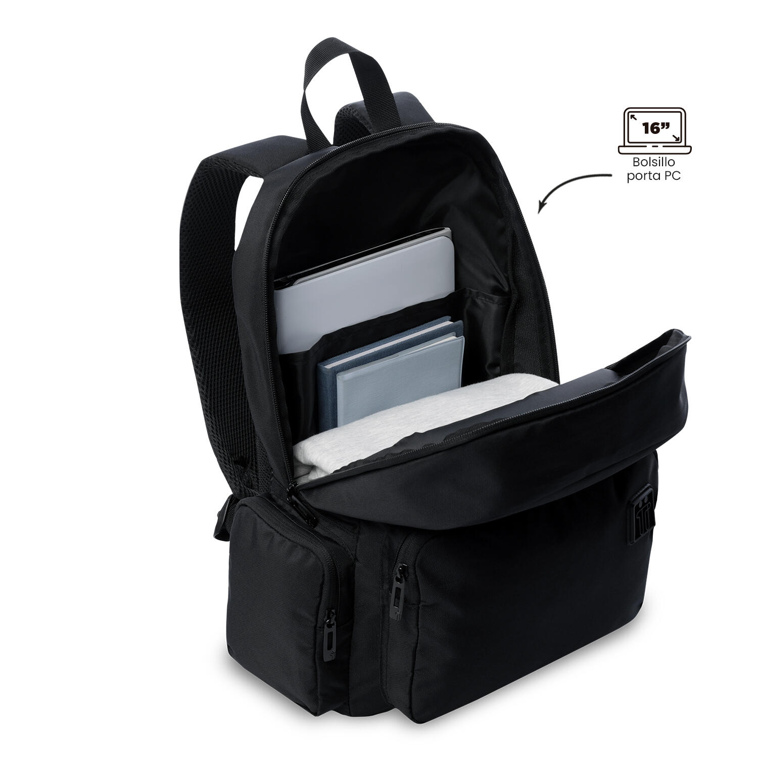 Totto Mochila ejecutiva Kobe Negro/Black Poliéster 31.5 x 43.5 x 14 cm 5/5