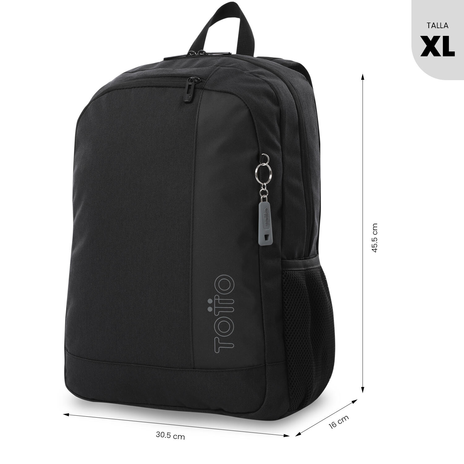 Totto Mochila urbana Kanto Negro/Black Poliéster 30.5 x 45.5 x 16 cm 3/5
