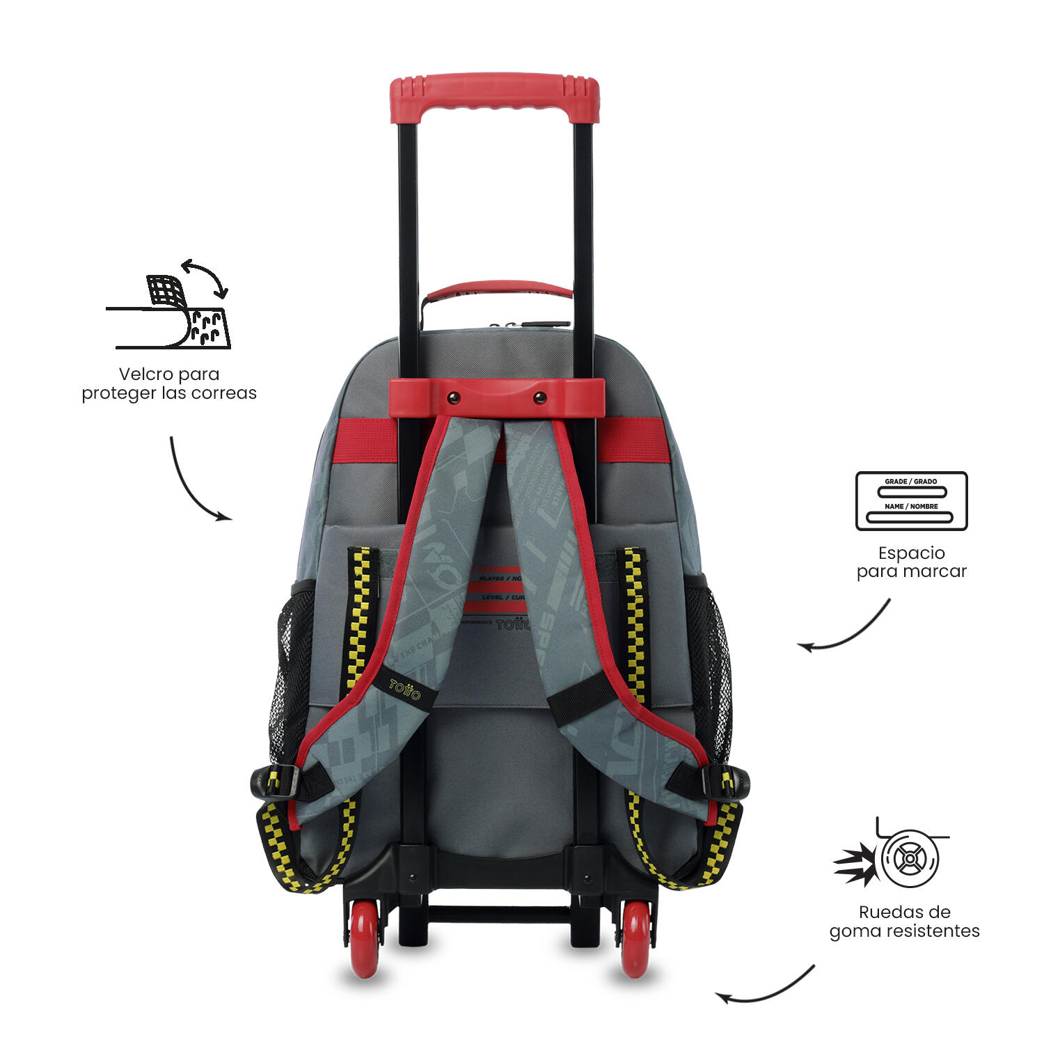 Totto Mochila infantil ruedas Grand Prix M Grand Prix Poliéster 29.5 x 41.5 x 1 4/5
