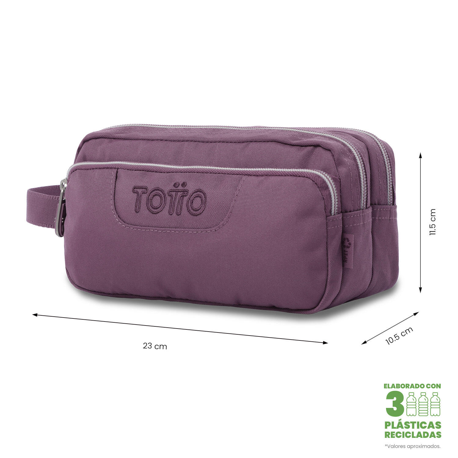 Totto Estuche Agapec Ecole Solid Grape Nectar Poliéster 23 x 11.5 x 10.5 cm 2/4