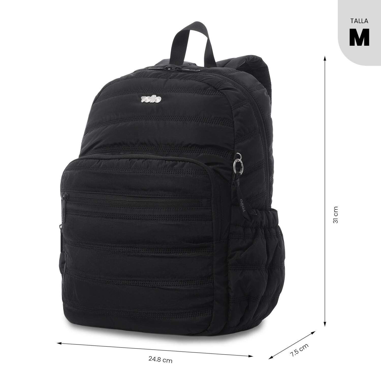 Totto Mochila urbana Moxi Negro/Black Poliéster 24.8 x 31 x 7.5 cm 3/5
