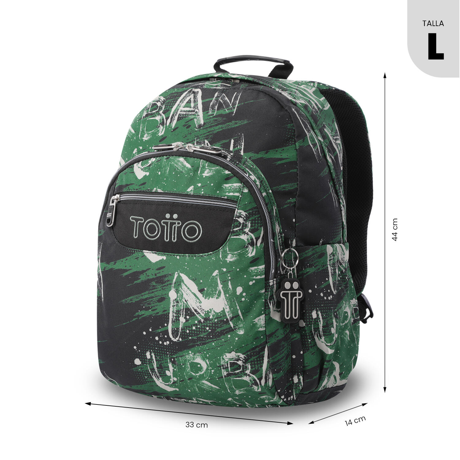 Totto Mochila escolar Acuareles Grounge Poliéster 33 x 44 x 14 cm 3/5