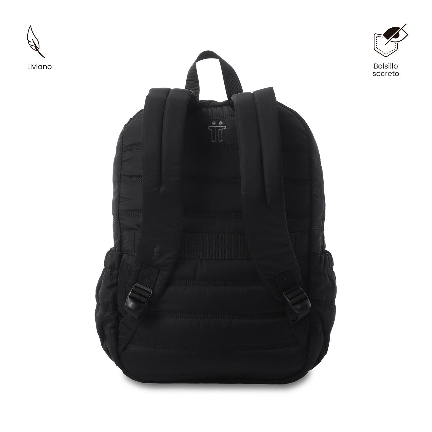 Totto Mochila urbana Moxi Negro/Black Poliéster 24.8 x 31 x 7.5 cm 4/5