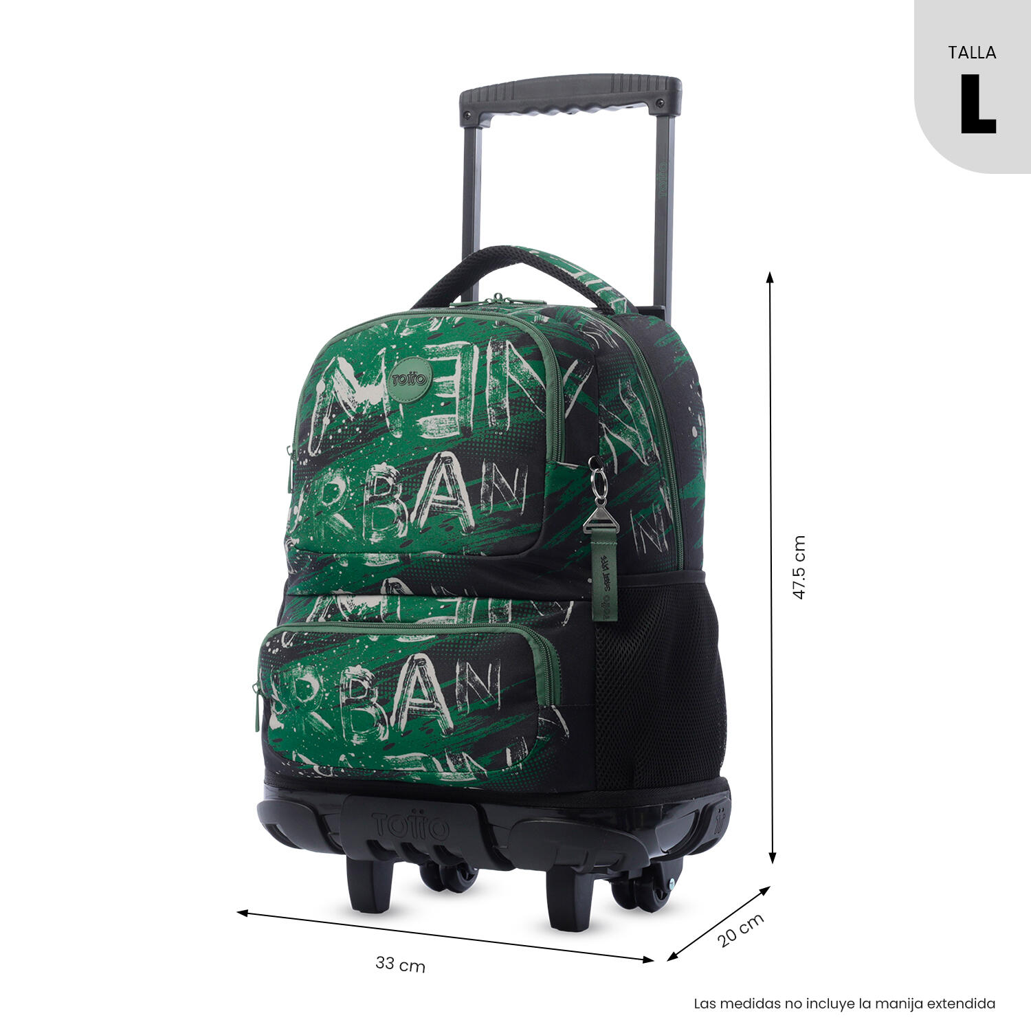 Totto Mochila infantil ruedas SKL L Grounge Poliéster 32 x 45.5 x 18 cm 3/5