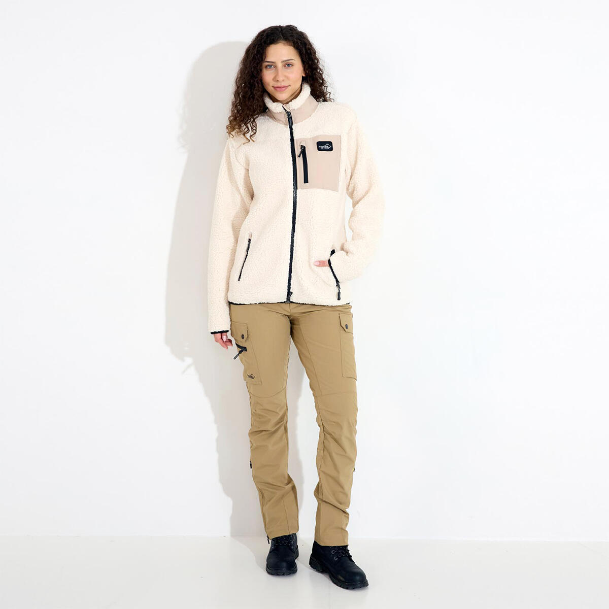 Veste polaire Sherpa pour femme blanche 7/7