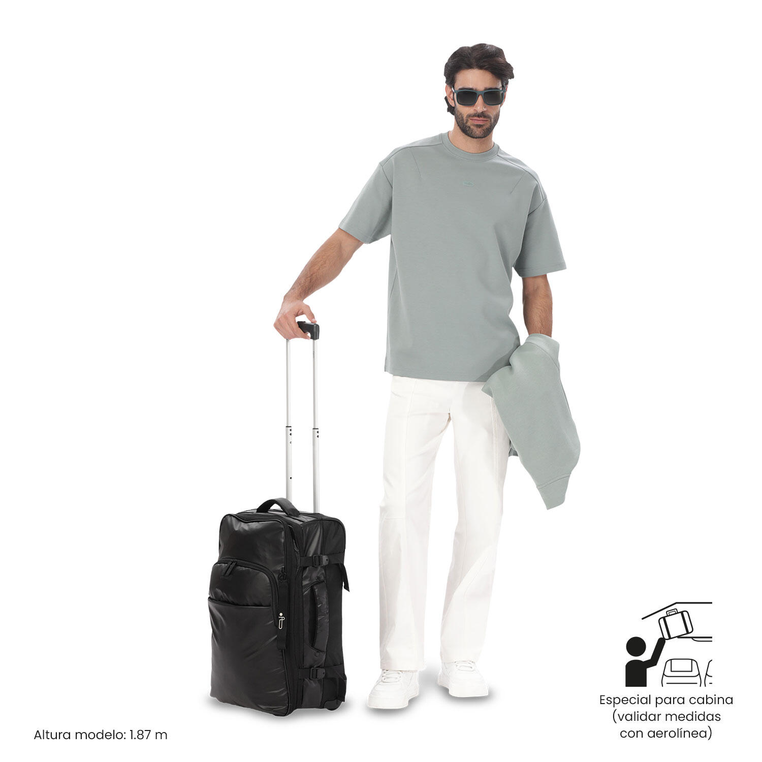 Totto Maleta de cabina Trip S1 Negro/Black Poliéster 34 x 52.5 x 21 cm 2/5