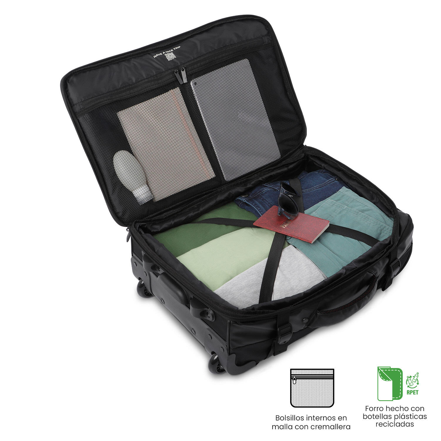 Totto Maleta de cabina Trip S1 Negro/Black Poliéster 34 x 52.5 x 21 cm 4/5