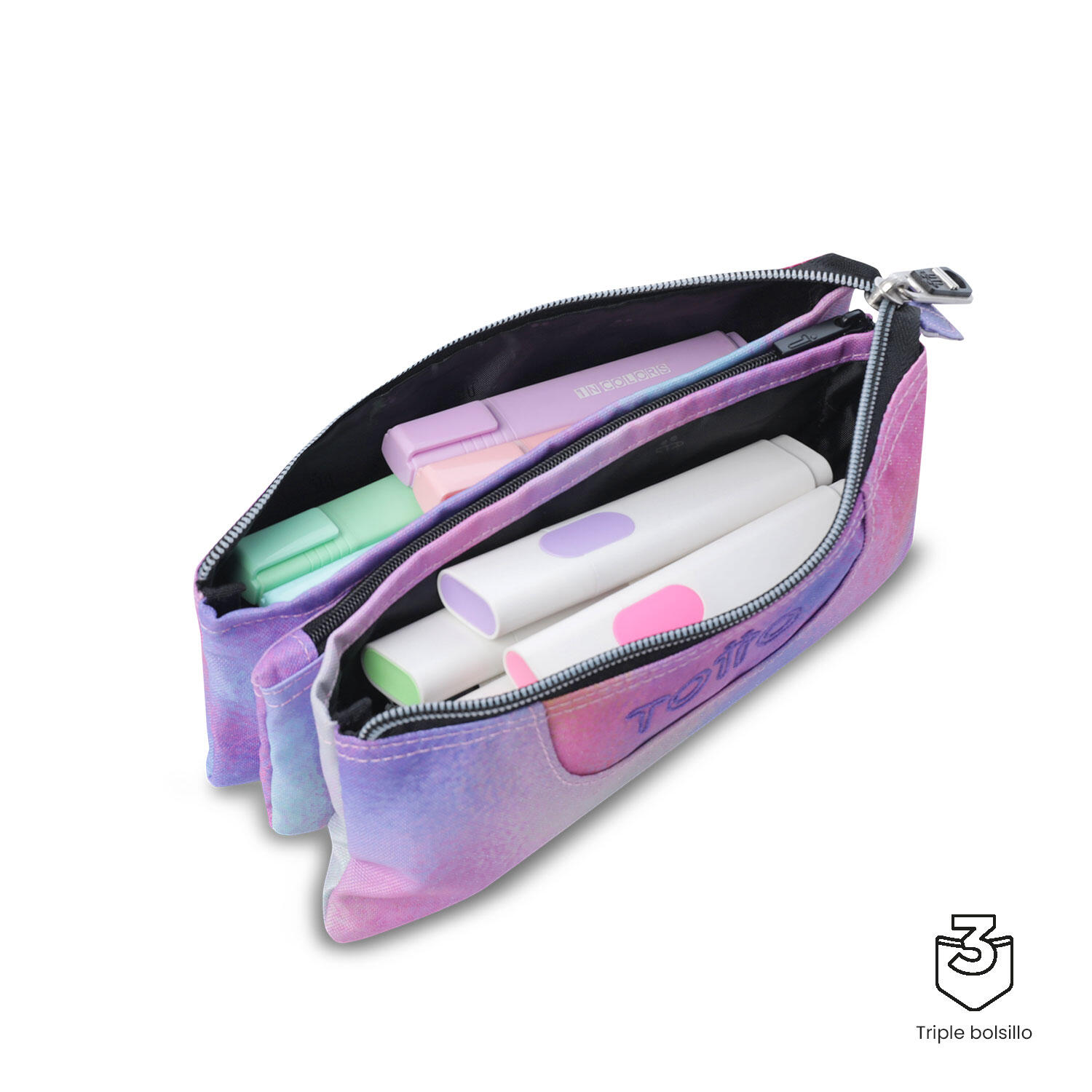 Totto Estuche escolar Tablero Glitter Bloom Poliéster 22 x 11 x 3.5 cm 3/4