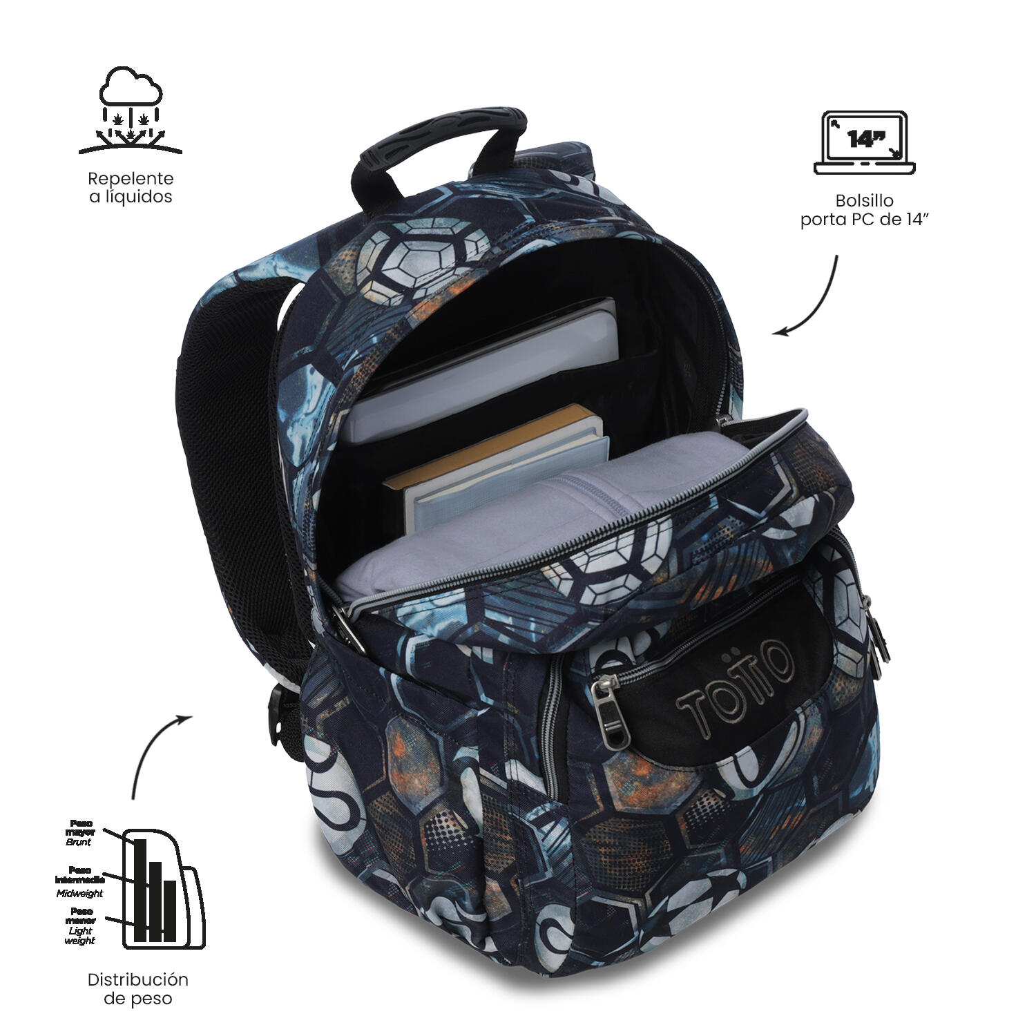 Totto Mochila escolar Acuareles Verat Soccer Poliéster 33 x 44 x 14 cm 5/5