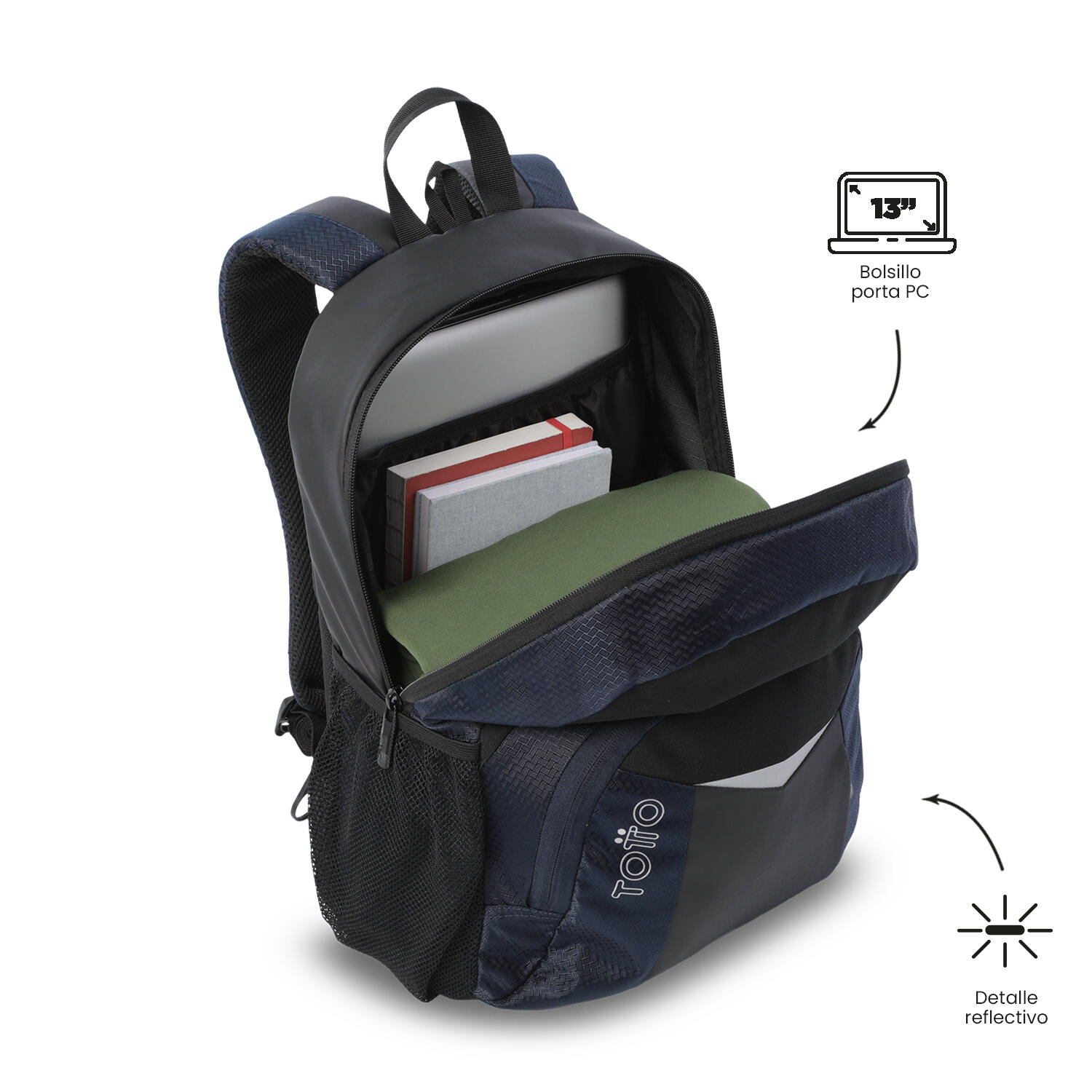 Totto Mochila ejecutiva Teck 3.0 M Salute/Negro Poliéster 31 x 43 x 14 cm 5/5