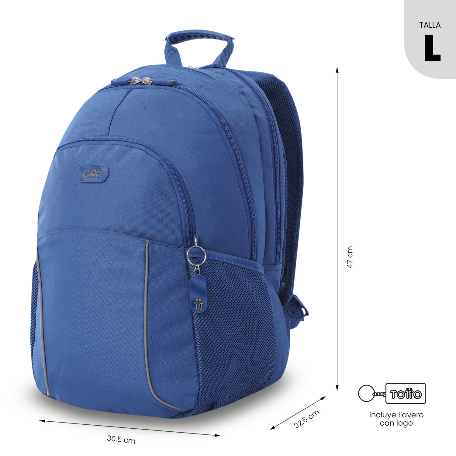 Totto Mochila urbana Cambri 2.0 Classic Blue Poliéster 30.5 x 47 x 22.5 cm 3/5