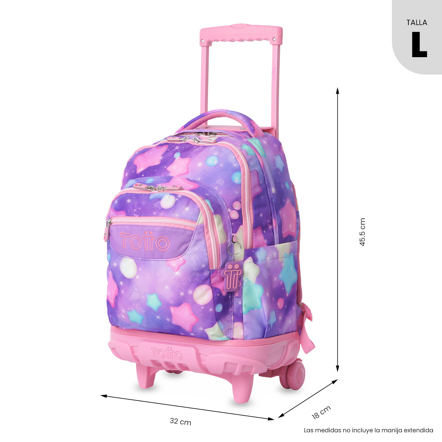 Totto Mochila escolar ruedas Renglones Ster Poliéster 32 x 45.5 x 18 cm 3/5