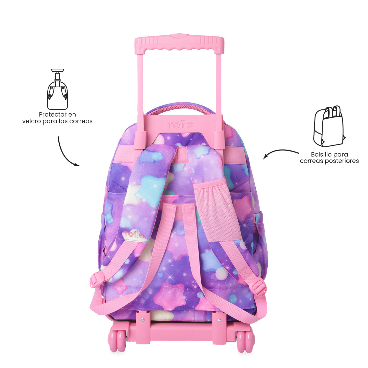 Totto Mochila escolar ruedas Renglones Ster Poliéster 32 x 45.5 x 18 cm 4/5