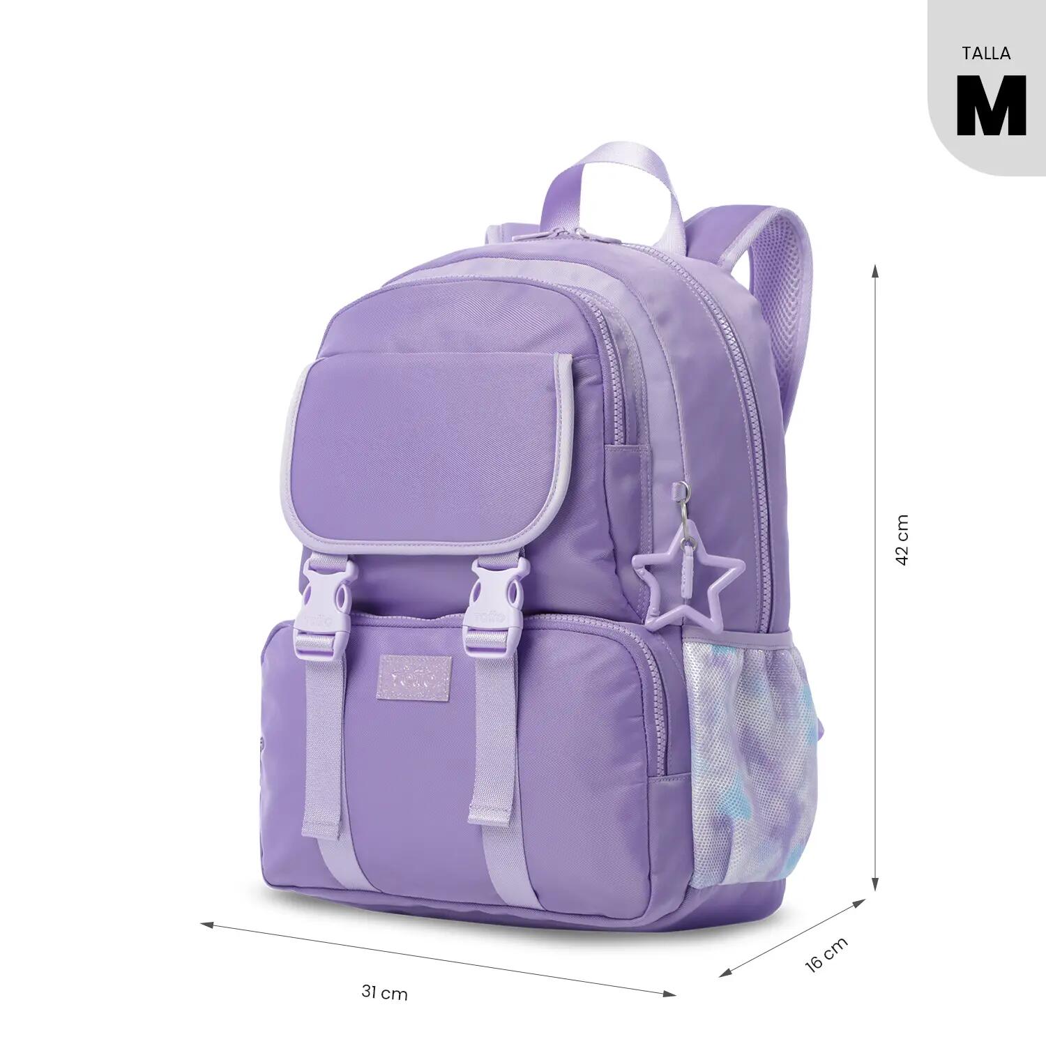 Totto Mochila infantil Cluw M Morado/Morado Poliéster 31 x 42 x 16 cm 3/5