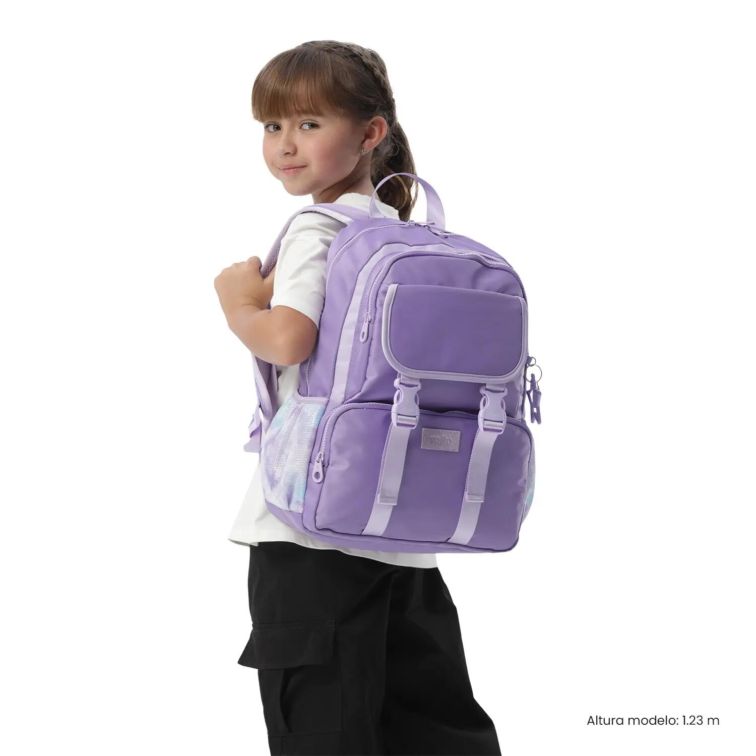 Totto Mochila infantil Cluw M Morado/Morado Poliéster 31 x 42 x 16 cm 2/5