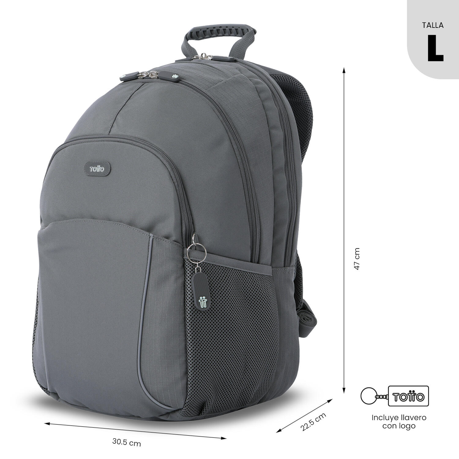 Totto Mochila urbana Cambri 2.0 Steel Gray/Dusty Aqua Poliéster 30.5 x 47 x 22. 3/5