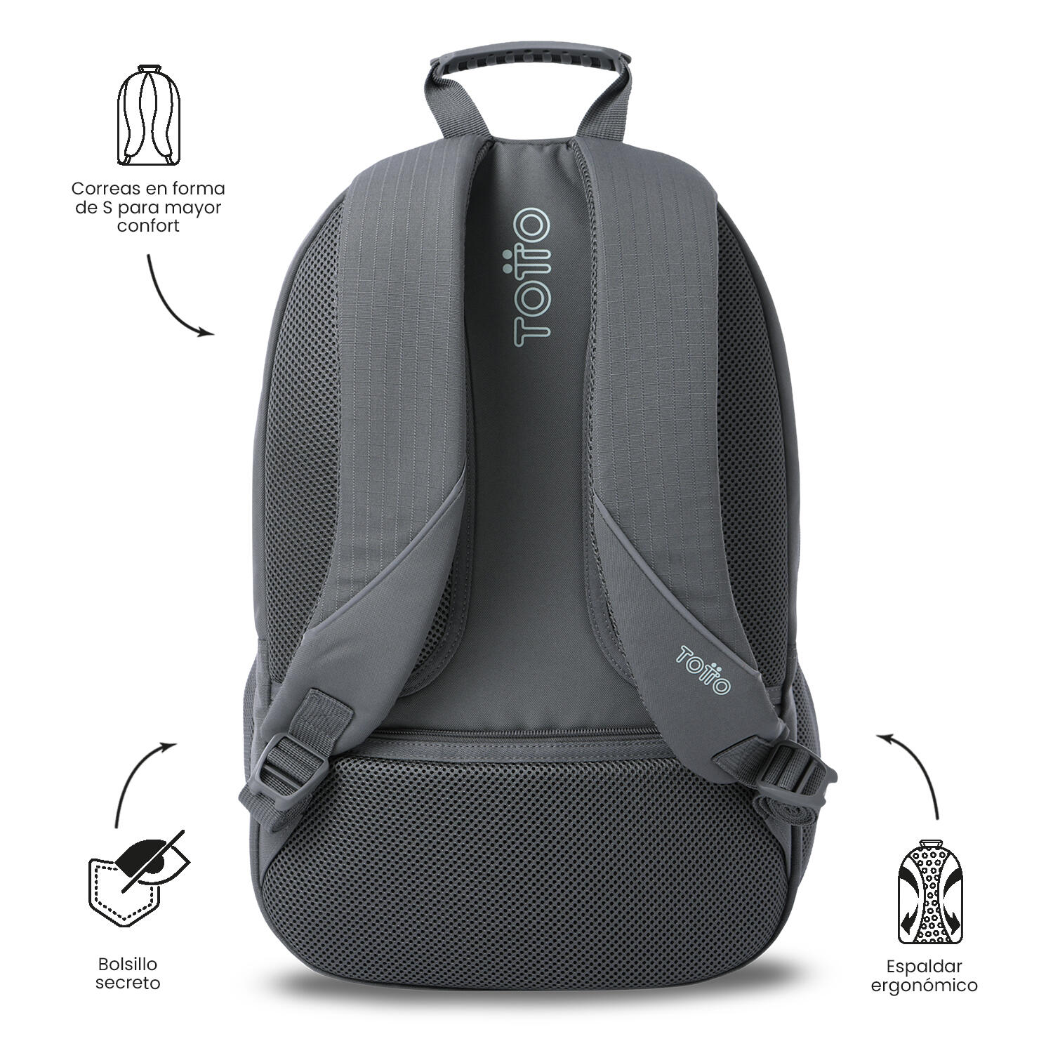 Totto Mochila urbana Cambri 2.0 Steel Gray/Dusty Aqua Poliéster 30.5 x 47 x 22. 4/5
