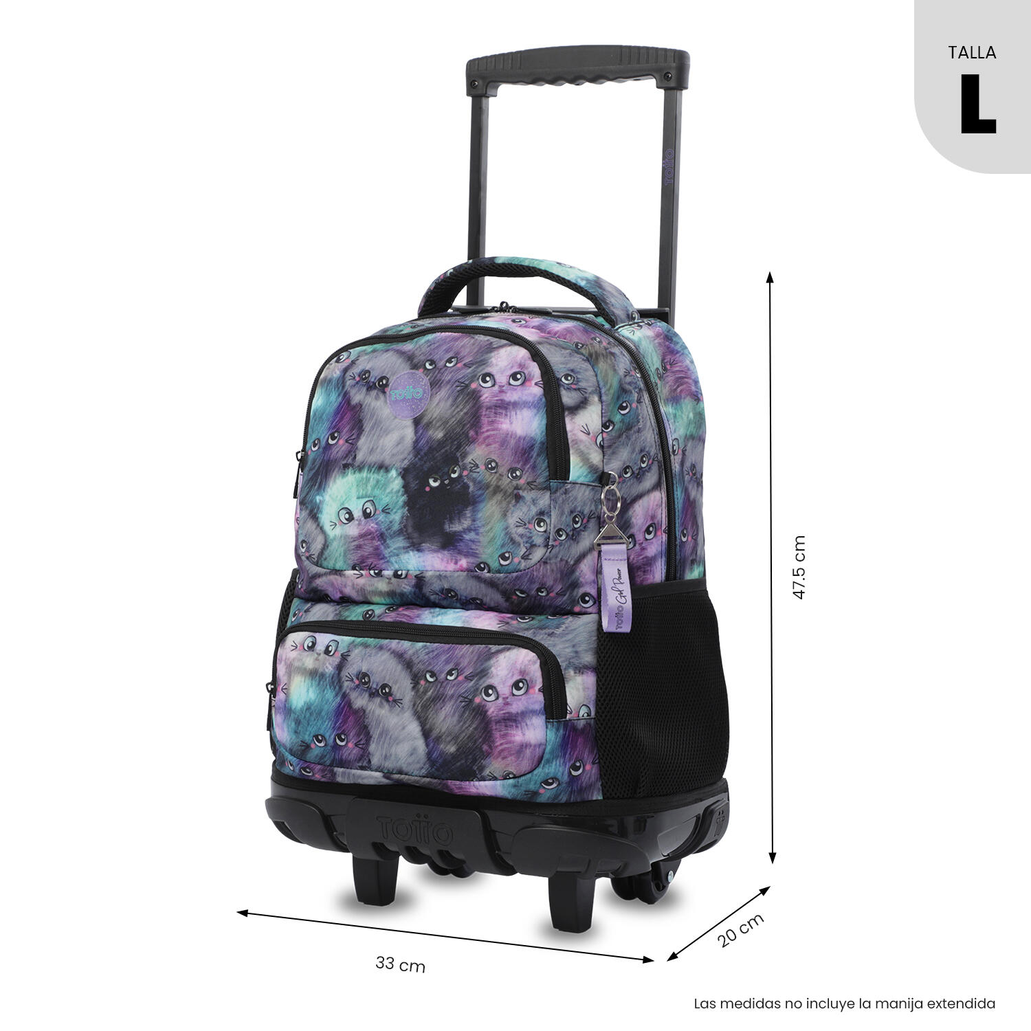 Totto Mochila infantil ruedas SKL L Kitten Poliéster 32 x 45.5 x 18 cm 3/5