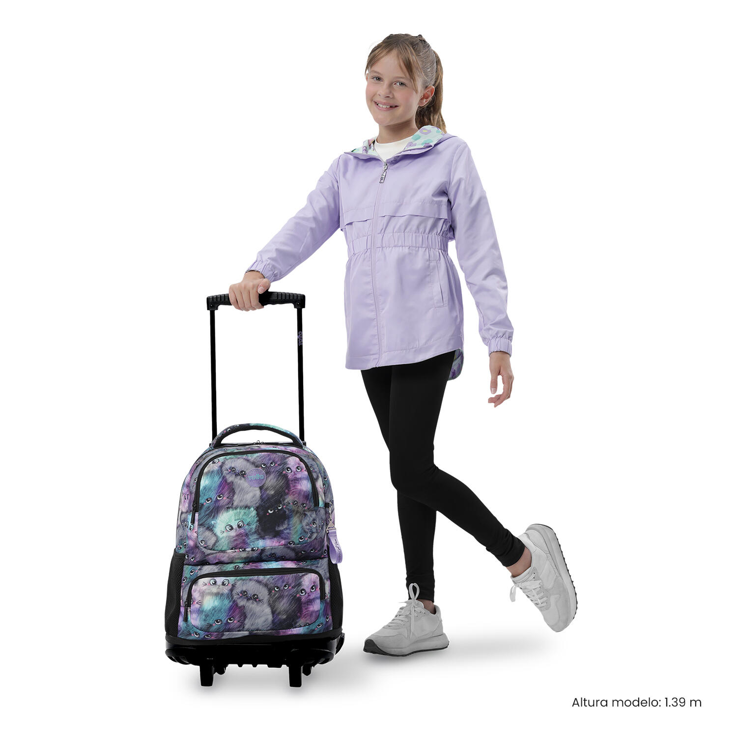 Totto Mochila infantil ruedas SKL L Kitten Poliéster 32 x 45.5 x 18 cm 2/5