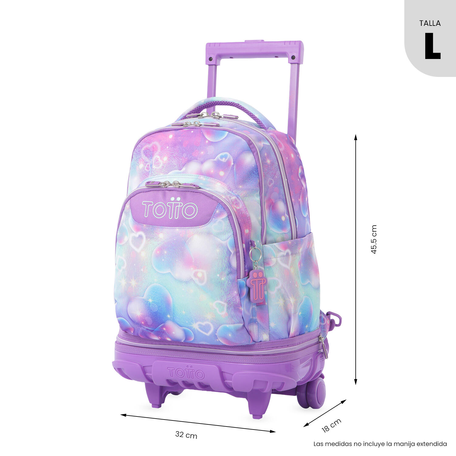 Totto Mochila escolar ruedas Tiza Desmontable Korina Poliéster 32 x 45.5 x 18 c 3/5