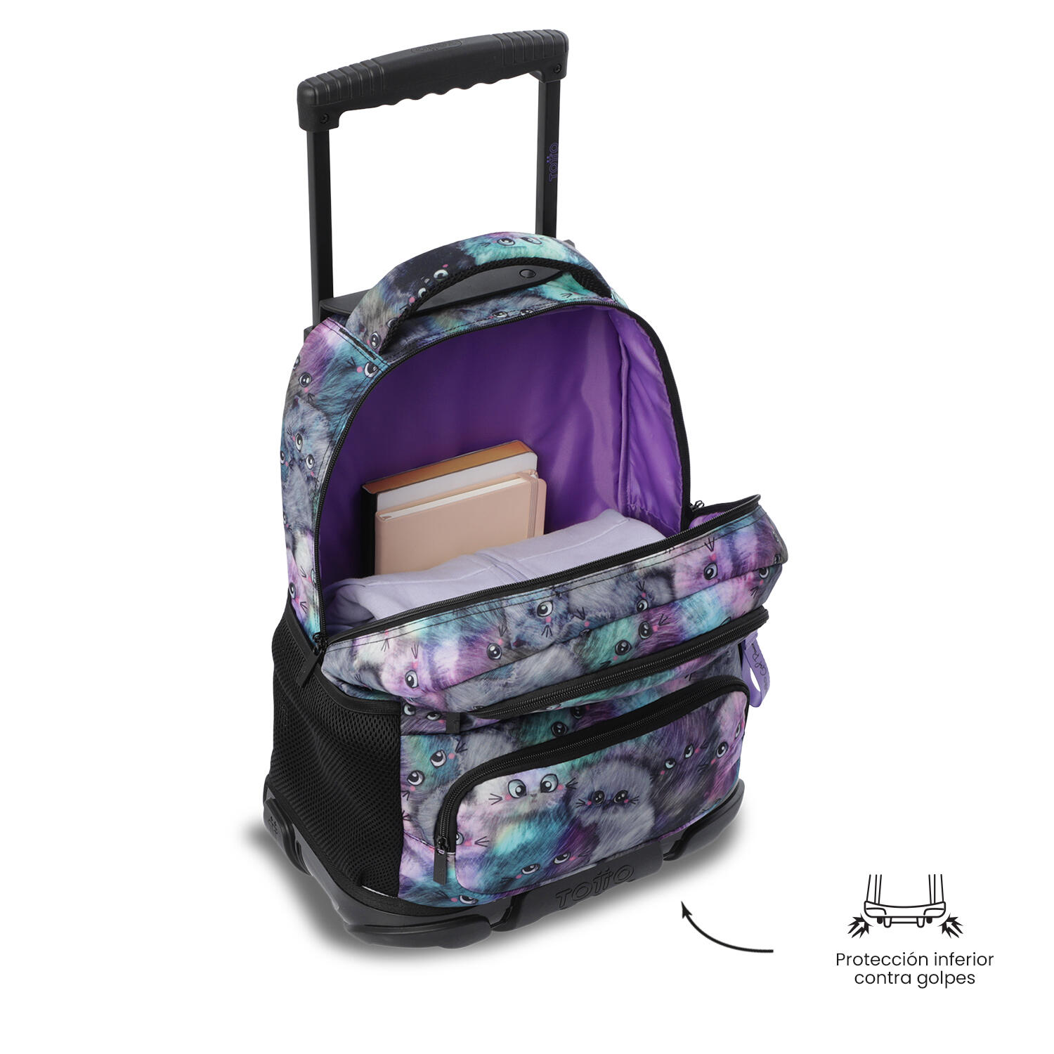 Totto Mochila infantil ruedas SKL L Kitten Poliéster 32 x 45.5 x 18 cm 5/5