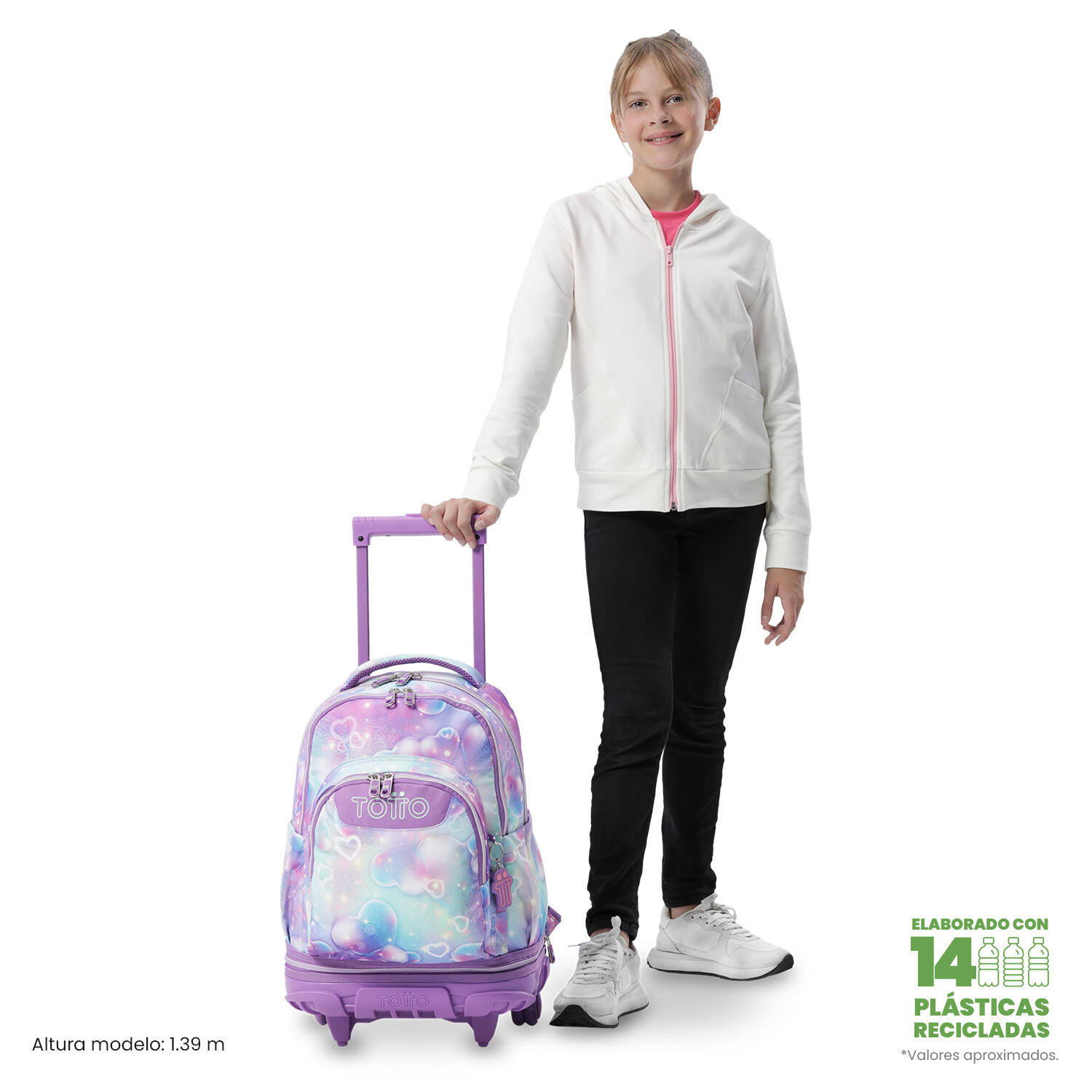 Totto Mochila escolar ruedas Tiza Desmontable Korina Poliéster 32 x 45.5 x 18 c 2/5