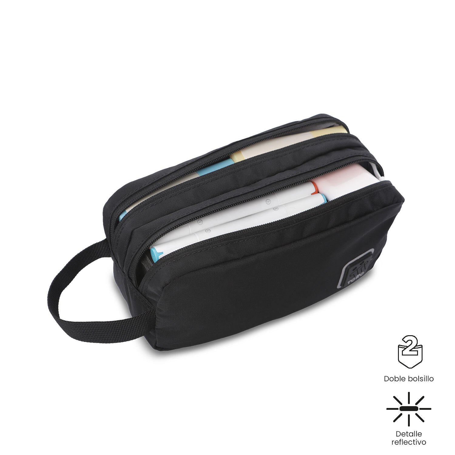 Totto Estuche Yatta Negro/Black Poliéster 23.5 x 12 x 9 cm 3/4