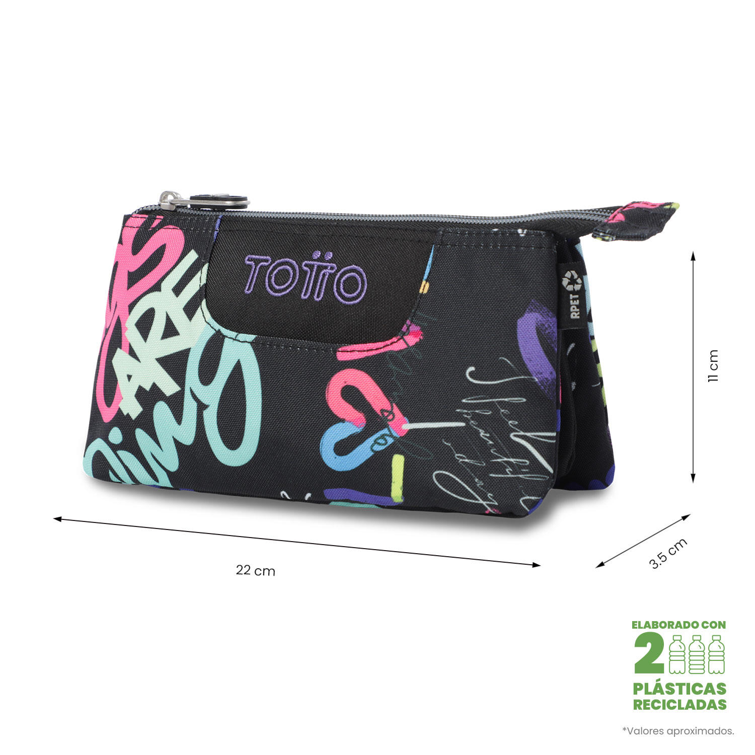 Totto Estuche escolar Tablero Letry Poliéster 22 x 11 x 3.5 cm 2/4