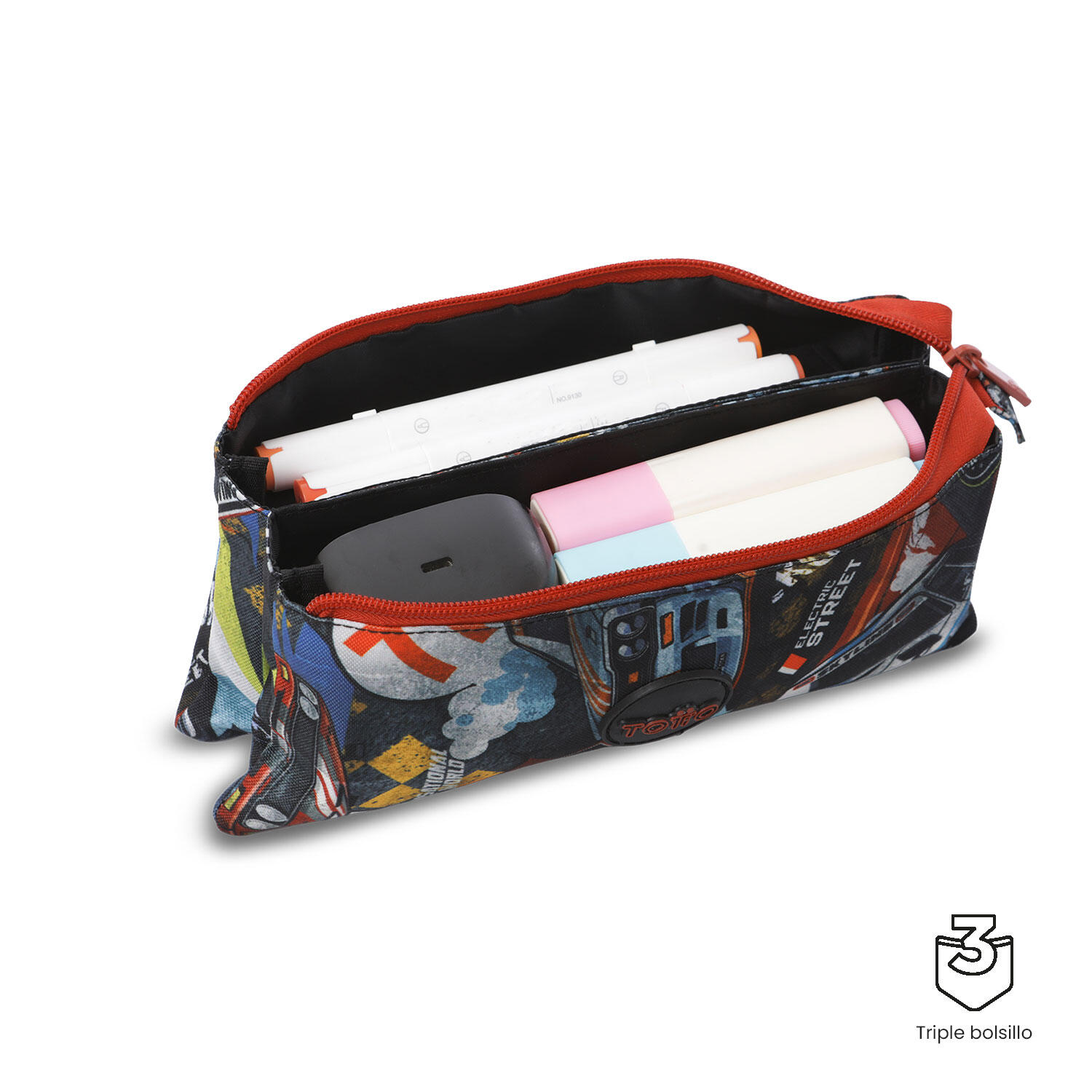 Totto Estuche infantil SKL Rally Red Poliéster 20 x 12 x 11.5 cm 3/4