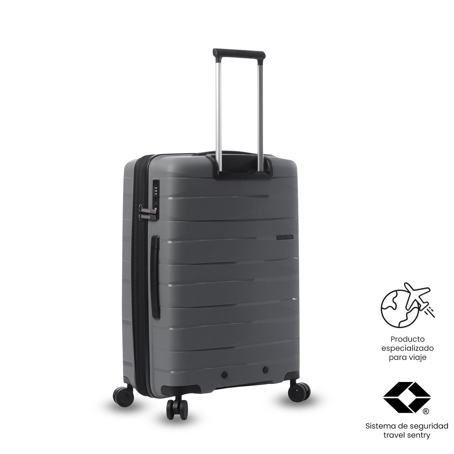 Totto Maleta mediana Glide Steel Gray Polipropileno 45.7 x 62 x 28 cm 5/5