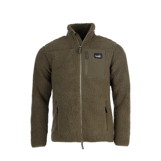 Veste polaire Sherpa pour homme vert olive