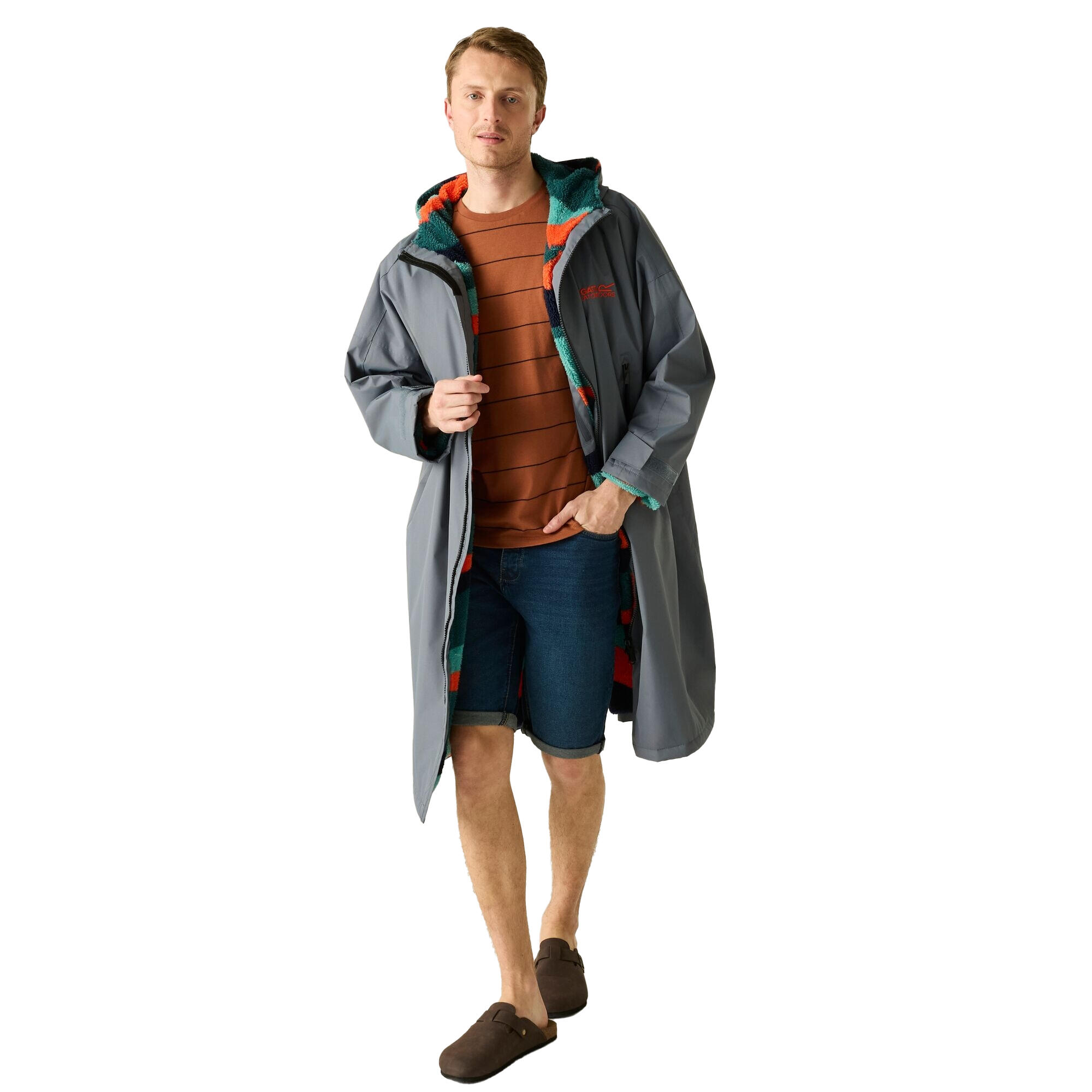 Peignoir À Langer Imperméable Motif/style Montagne Sur L'intérieur Adulte (Gris 4/5