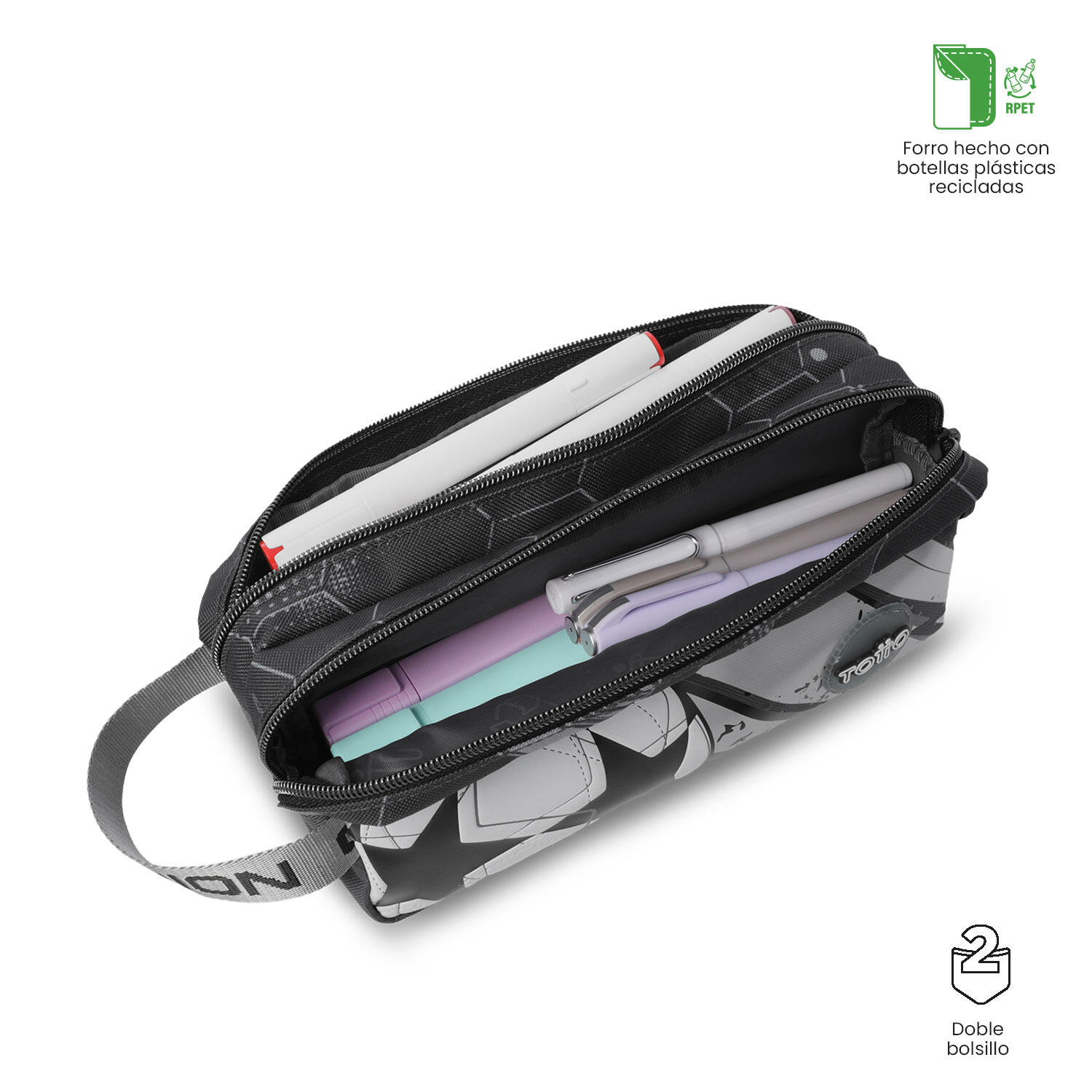 Totto Estuche infantil Champion Champion Gray Poliéster 24 x 12 x 8 cm 3/4