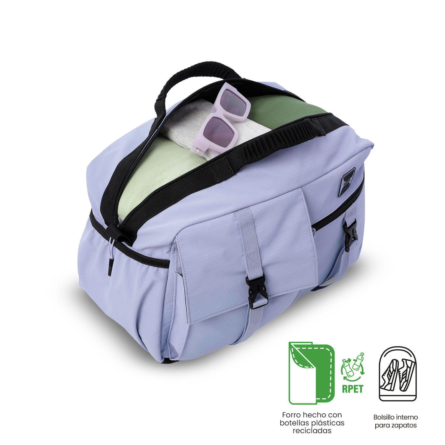 Totto Bolsa deporte Spa Morado/Negro Poliamida 38.5 x 24 x 19.5 cm 4/5