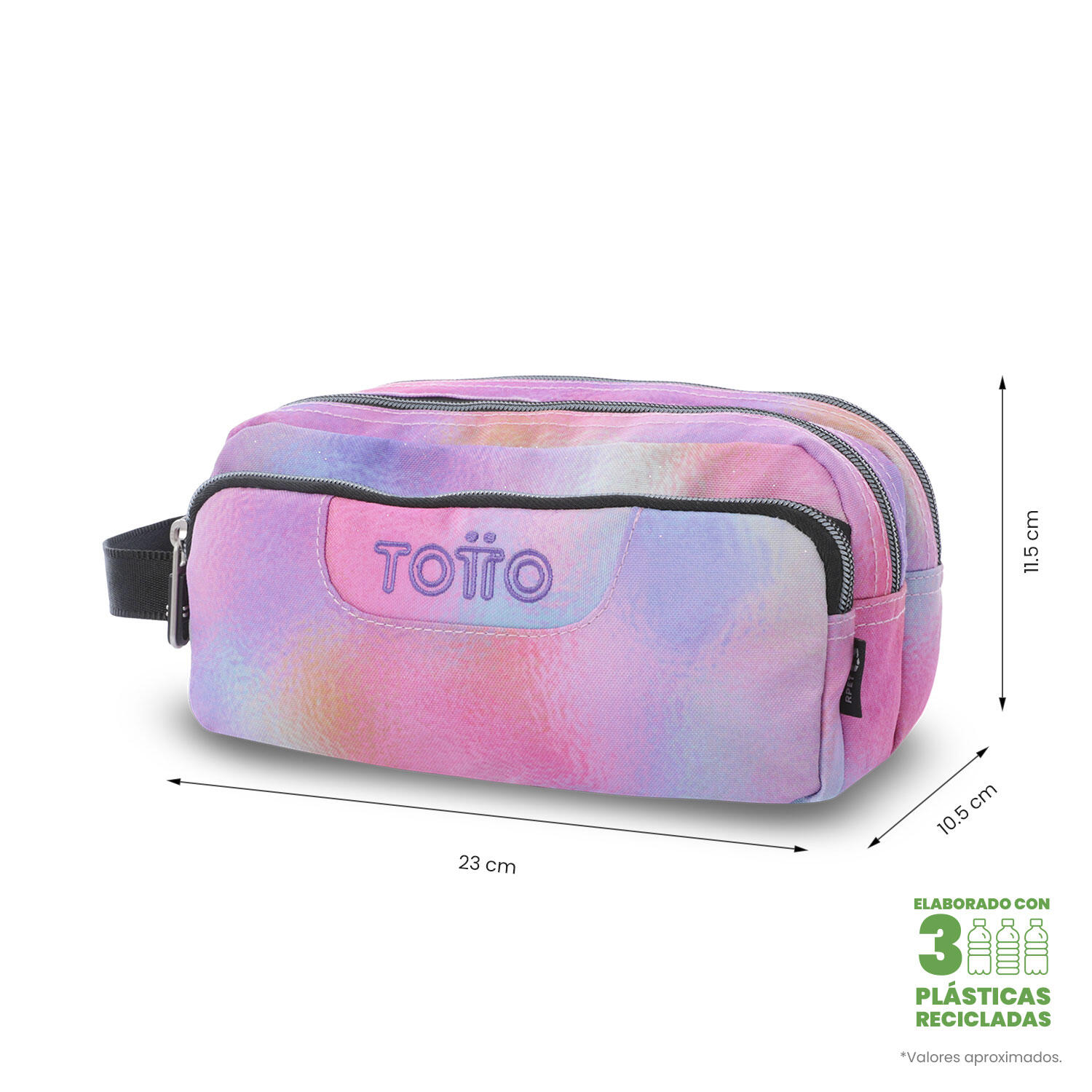 Totto Estuche escolar Agapec Glitter Bloom Poliéster 23 x 11.5 x 10.5 cm 2/4