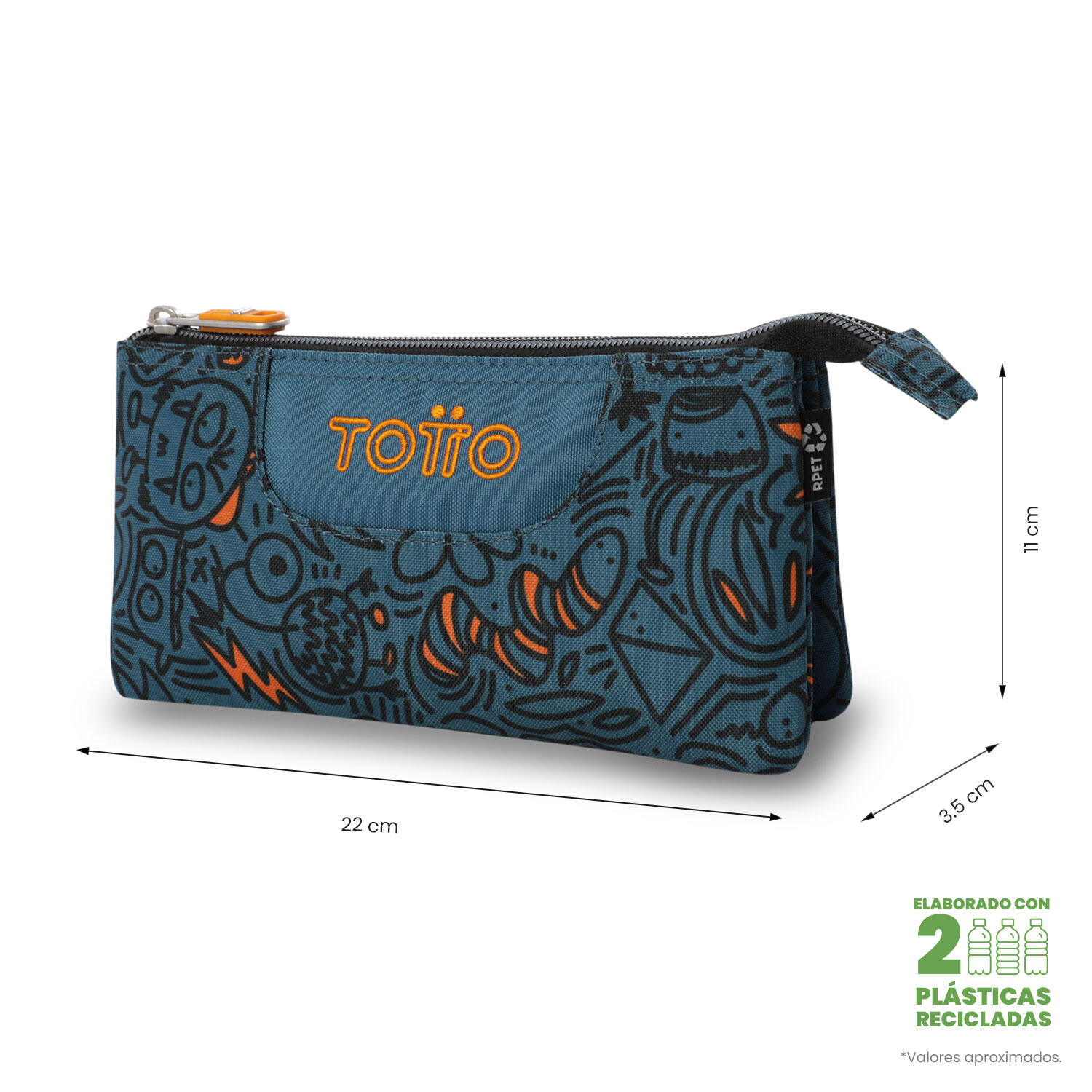 Totto Estuche escolar Tablero Grafer Poliéster 22 x 11 x 3.5 cm 2/4