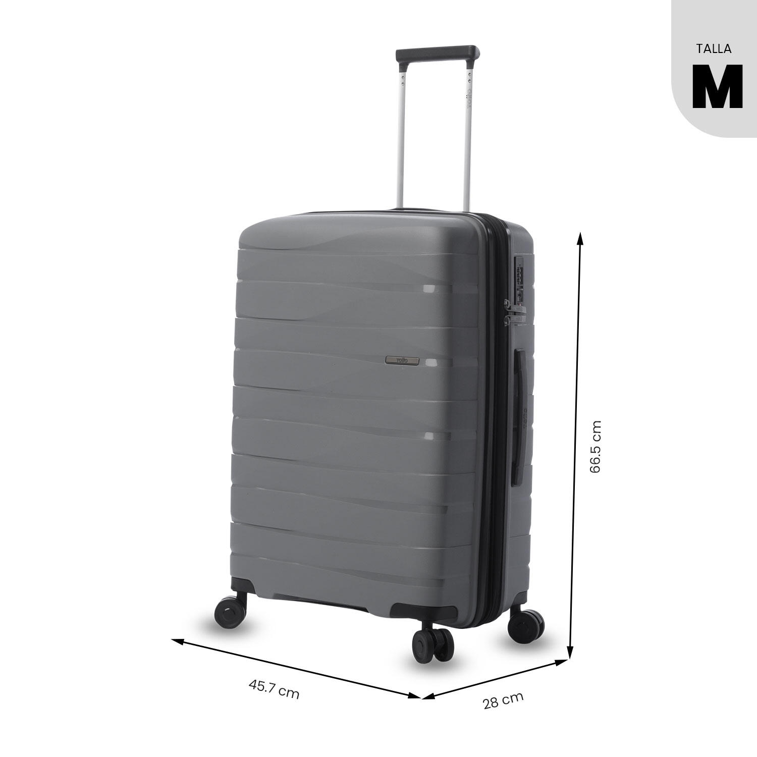 Totto Maleta mediana Glide Steel Gray Polipropileno 45.7 x 62 x 28 cm 3/5