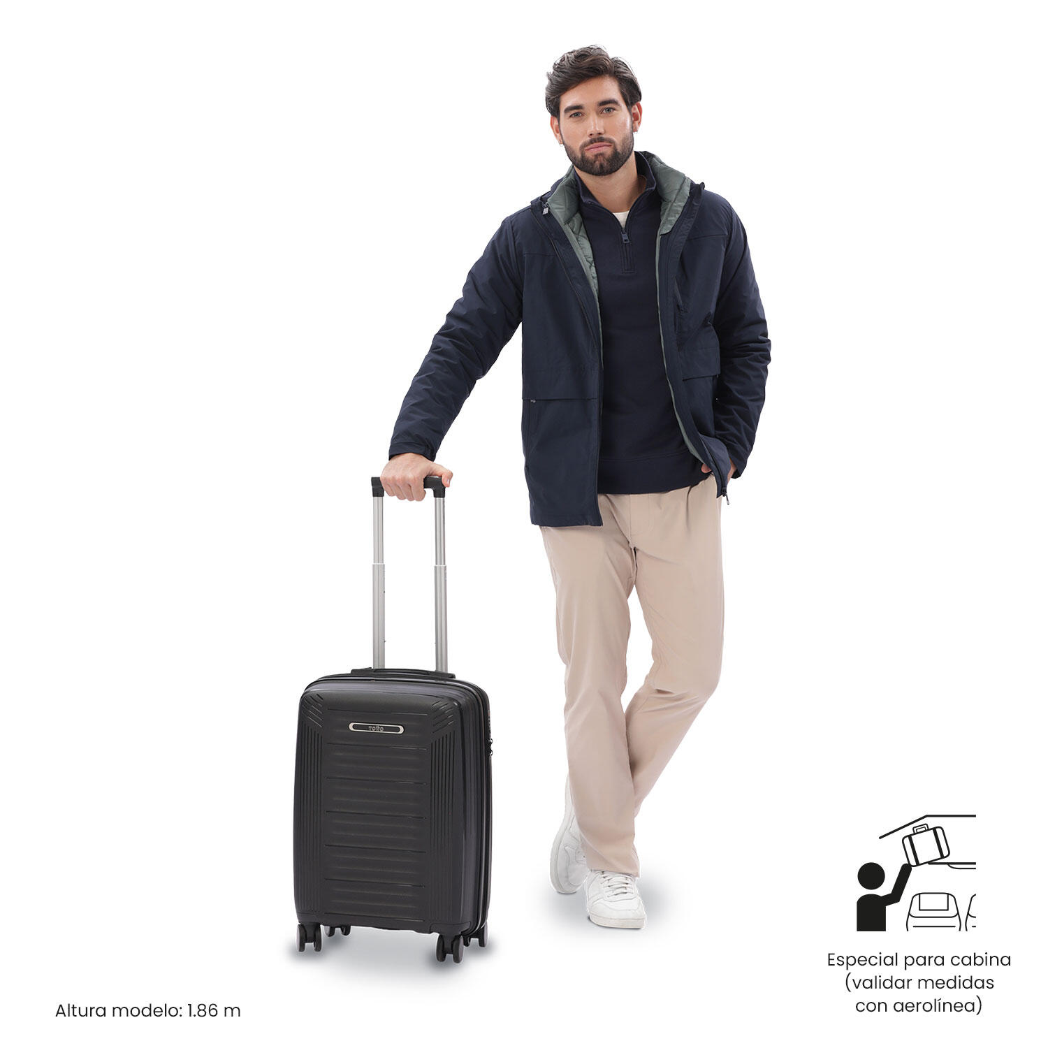 Totto Maleta de cabina Trulli S2 Negro/Black Polipropileno 35.5 x 47 x 21.5 cm 2/5