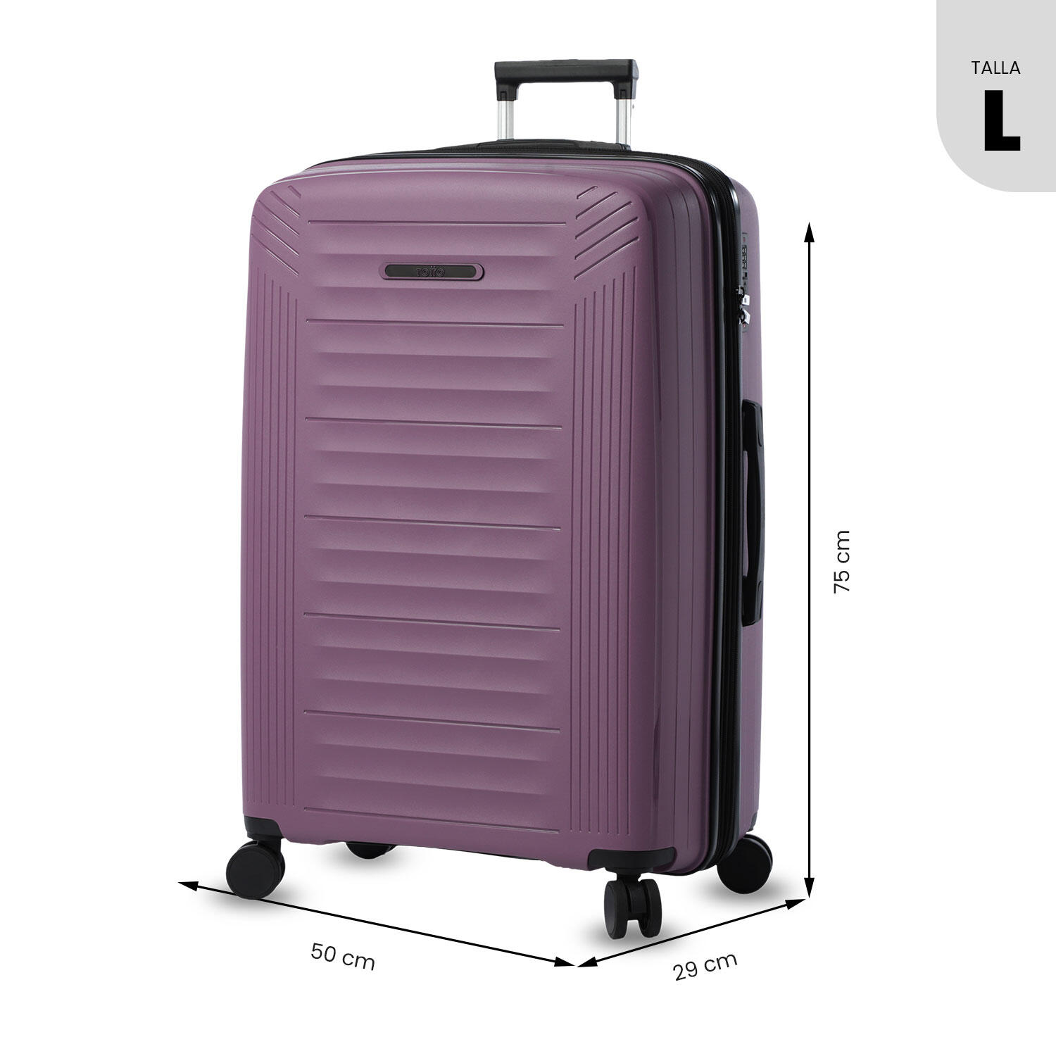 Totto Maleta grande Trulli Grape Nectar/Negro Polipropileno 52 x 69.5 x 28 cm 3/5