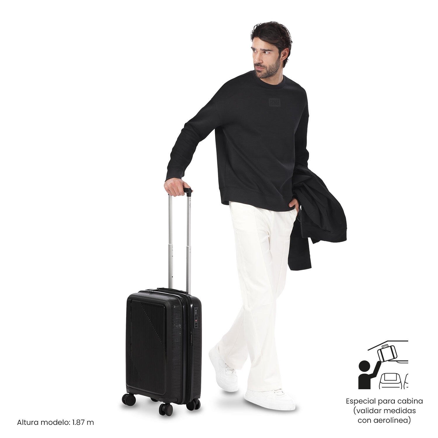 Totto Maleta de cabina Drifter S2 Negro/Black Polipropileno 35.5 x 47 x 21.5 cm 2/5