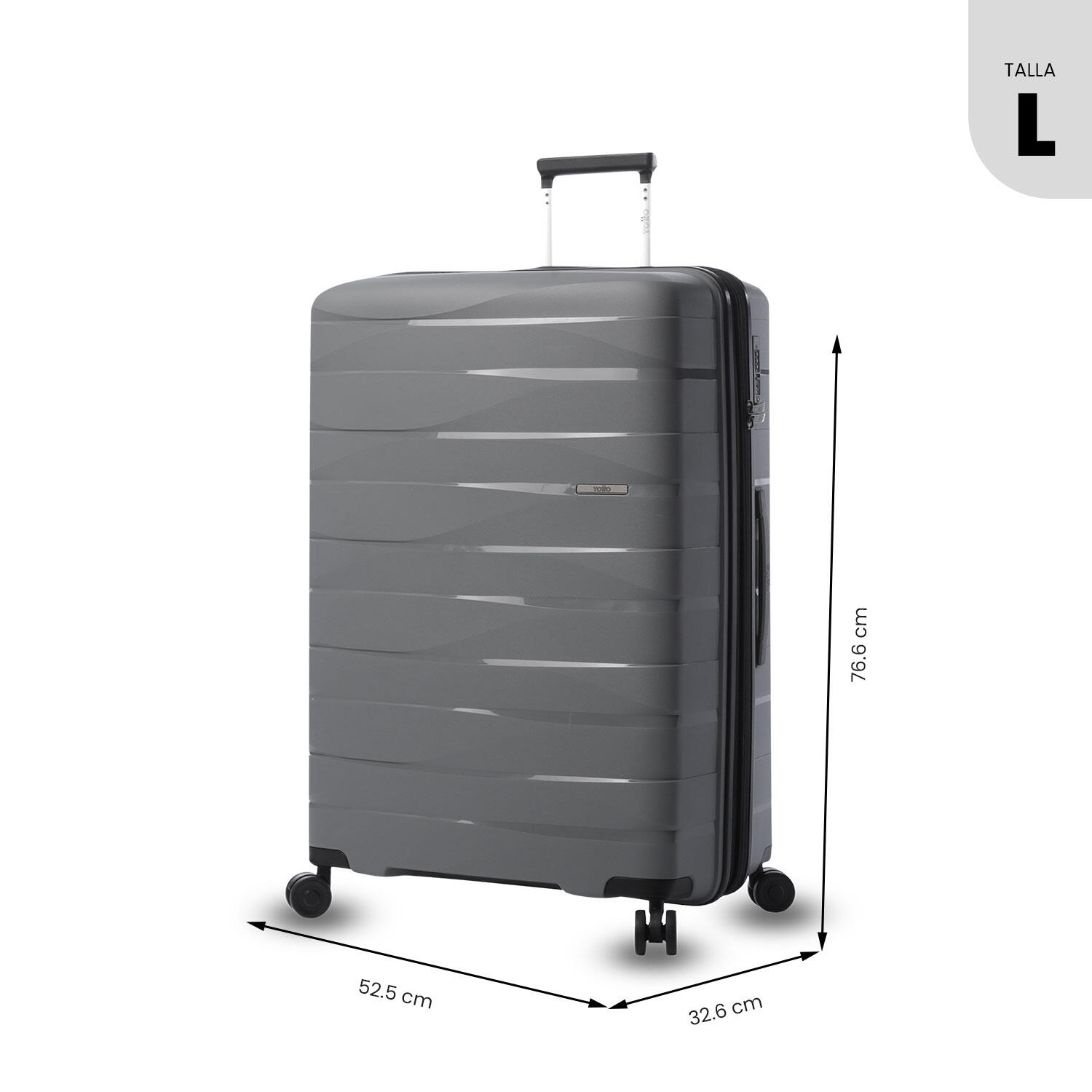 Totto Maleta grande Glide Steel Gray Polipropileno 52.5 x 72.1 x 32.6 cm 3/5