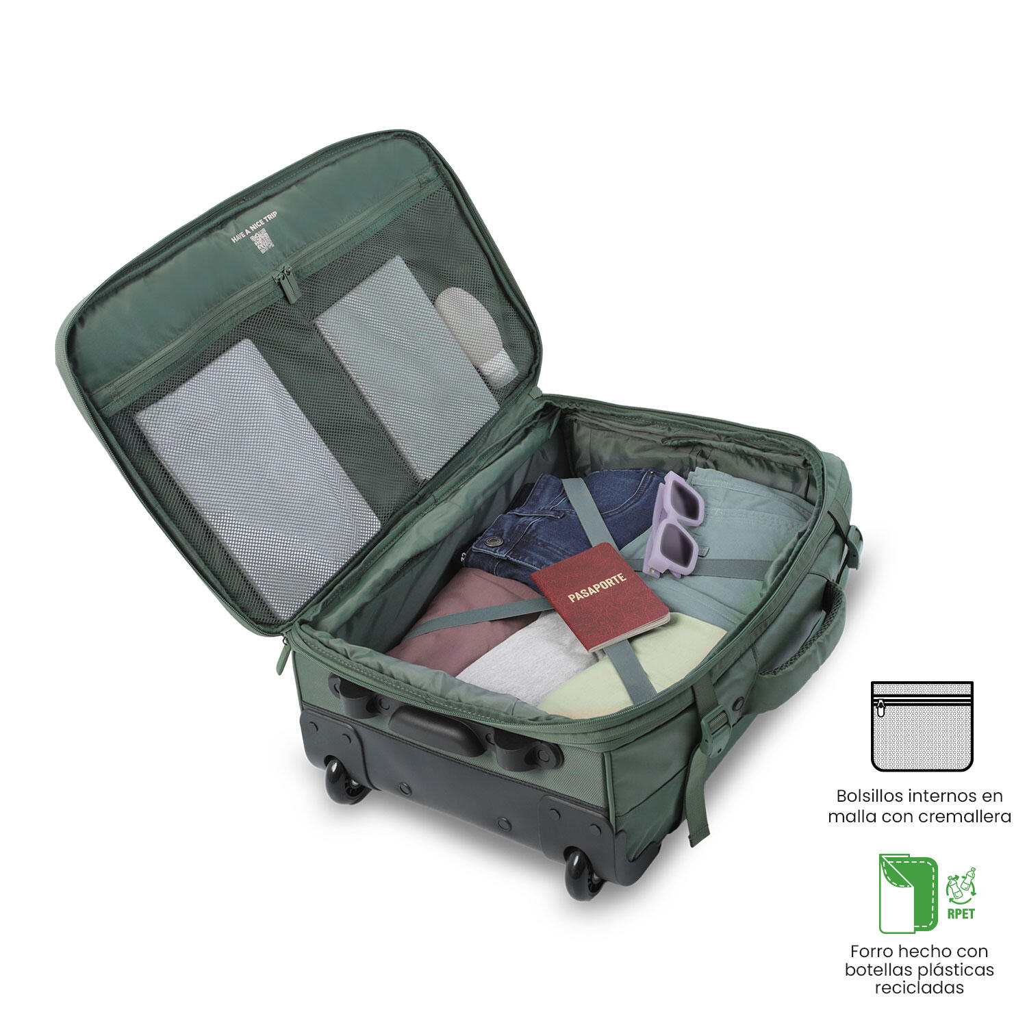 Totto Maleta de cabina Trip S1 Dark Forest Poliéster 34 x 52.5 x 21 cm 5/5