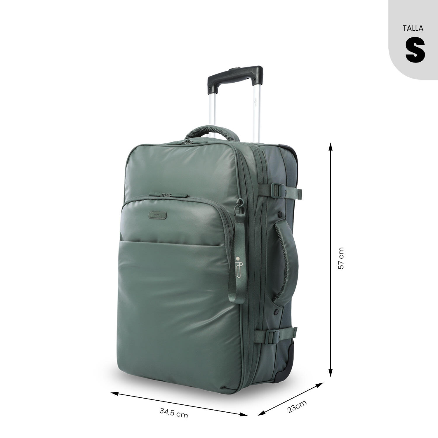 Totto Maleta de cabina Trip S1 Dark Forest Poliéster 34 x 52.5 x 21 cm 4/5
