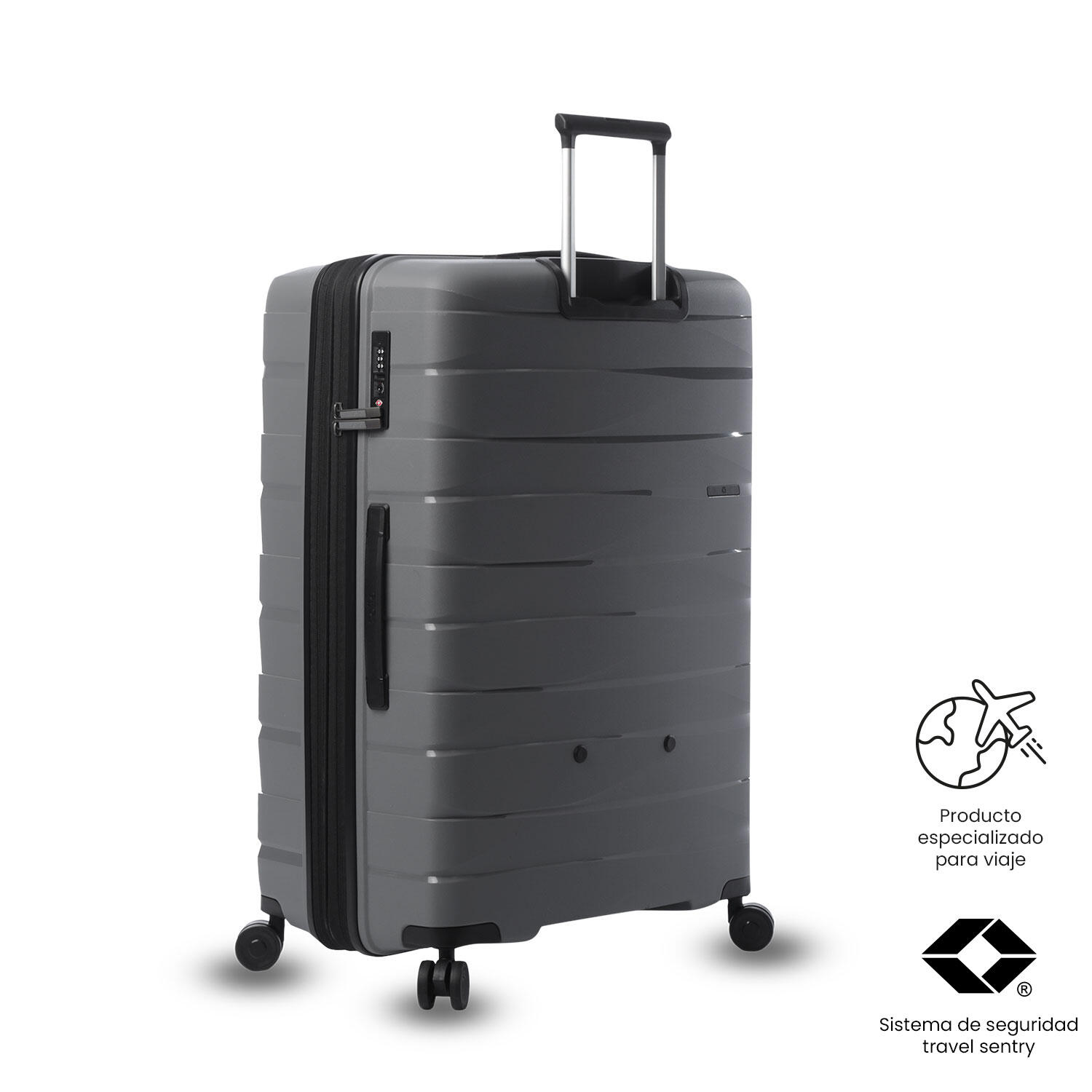 Totto Maleta grande Glide Steel Gray Polipropileno 52.5 x 72.1 x 32.6 cm 5/5