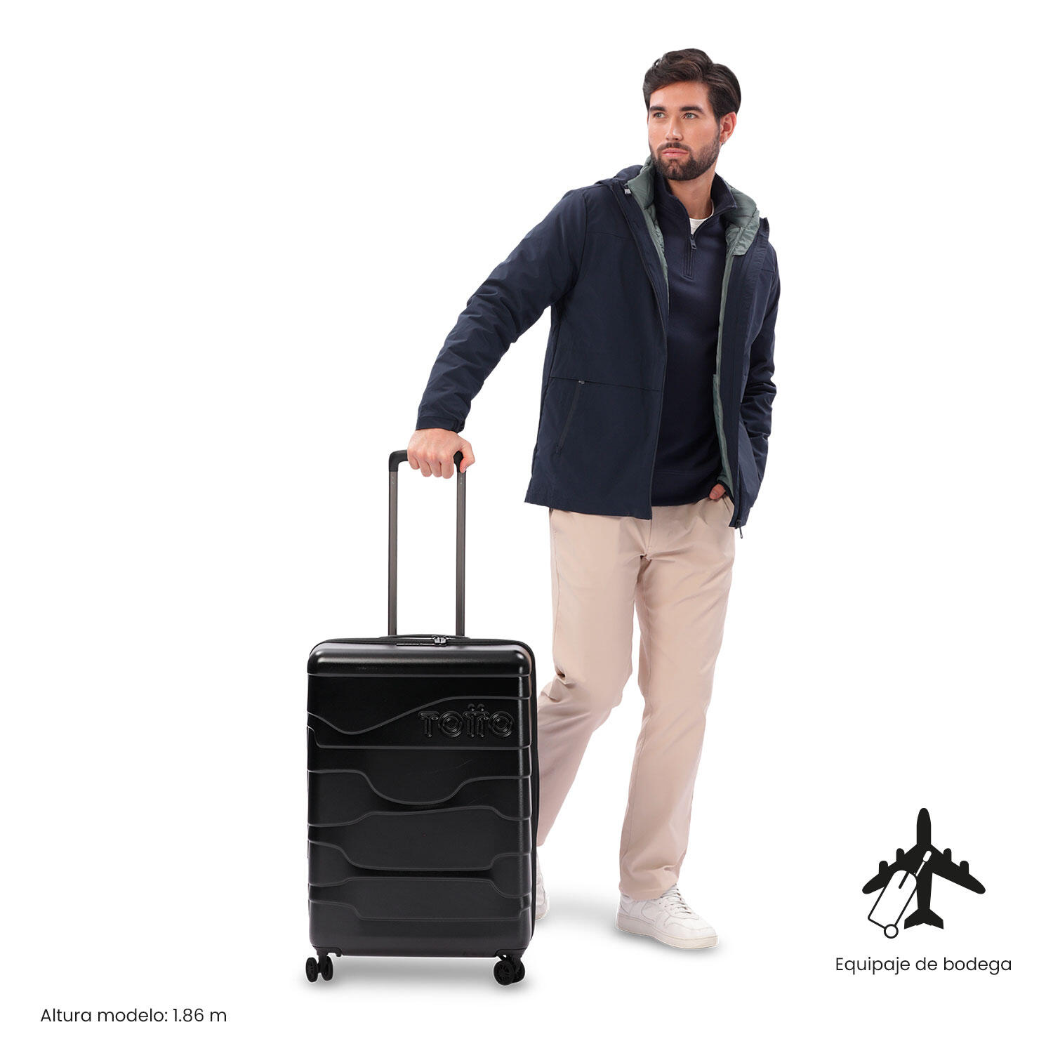 Totto Maleta mediana Gravity Negro/Black Policarbonato 43 x 60 x 27 cm 2/5