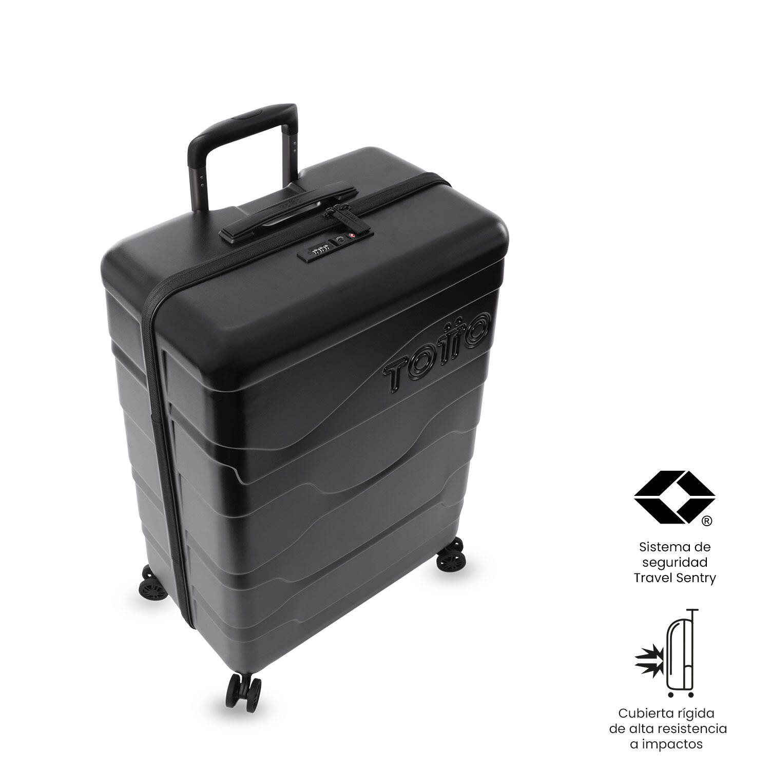 Totto Maleta mediana Gravity Negro/Black Policarbonato 43 x 60 x 27 cm 5/5
