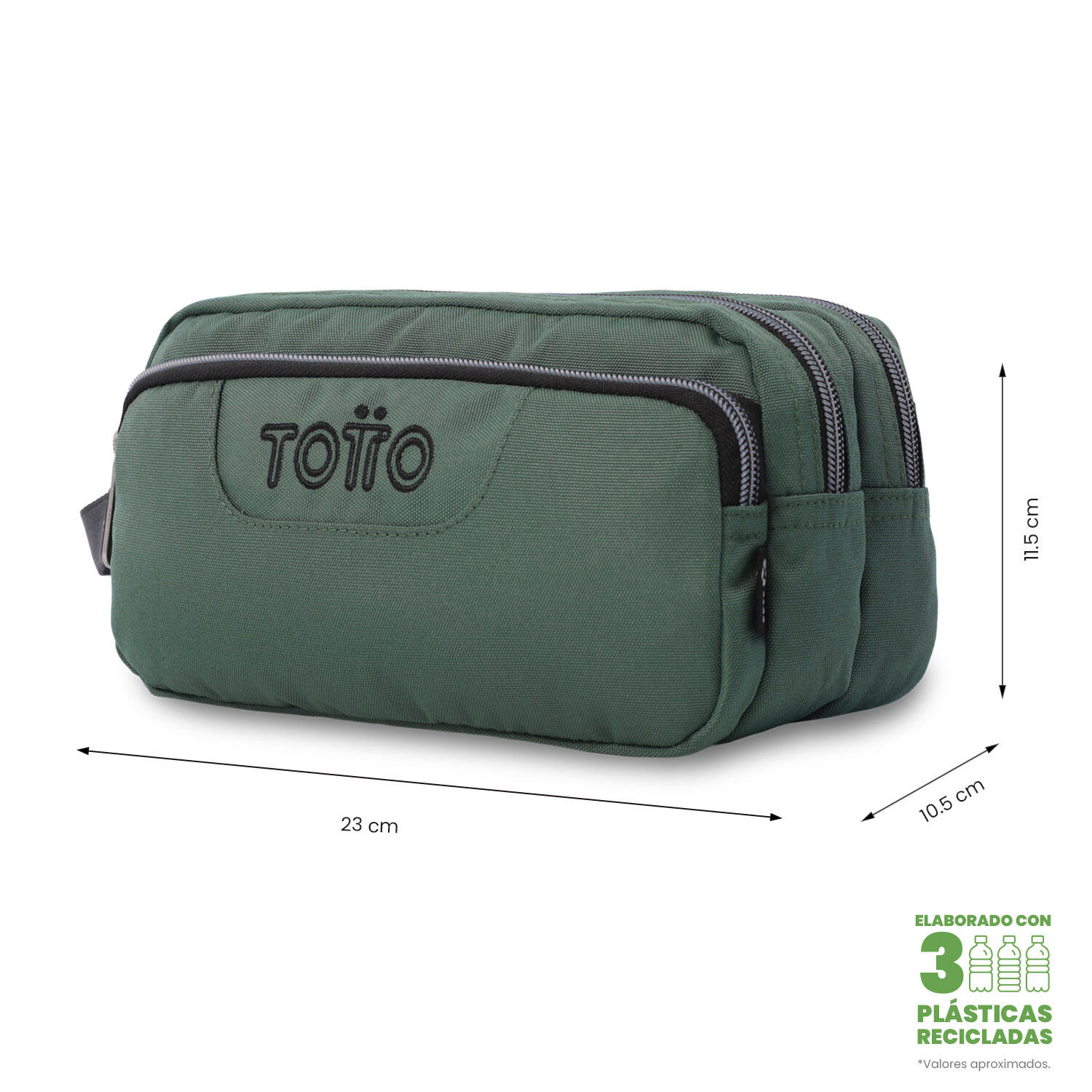Totto Estuche Agapec Ecole Solid Dark Forest Poliéster 23 x 11.5 x 10.5 cm 2/4