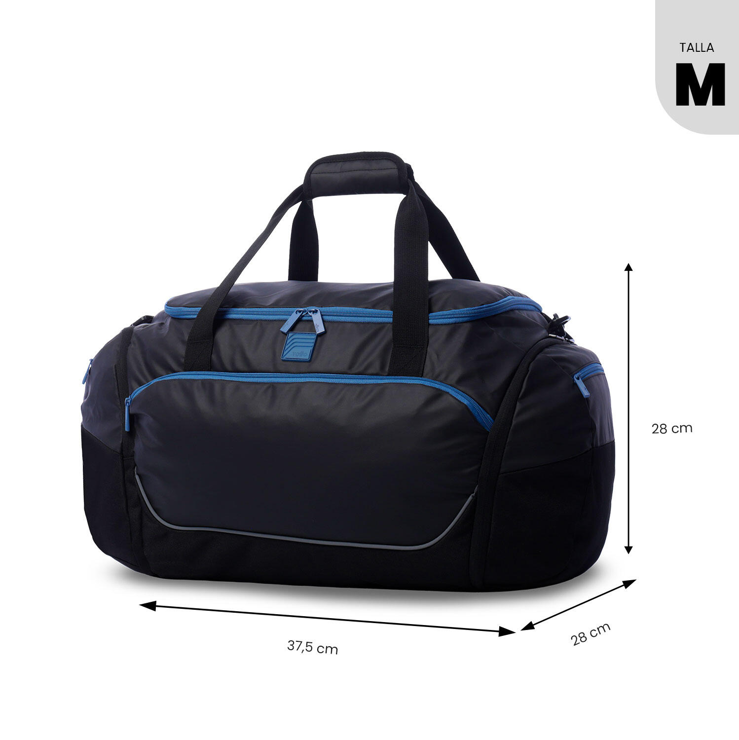Totto Bolsa deporte Gotcha 2.0 Negro/Blue Horizon Poliéster 37.5 x 28 x 28 cm 3/5